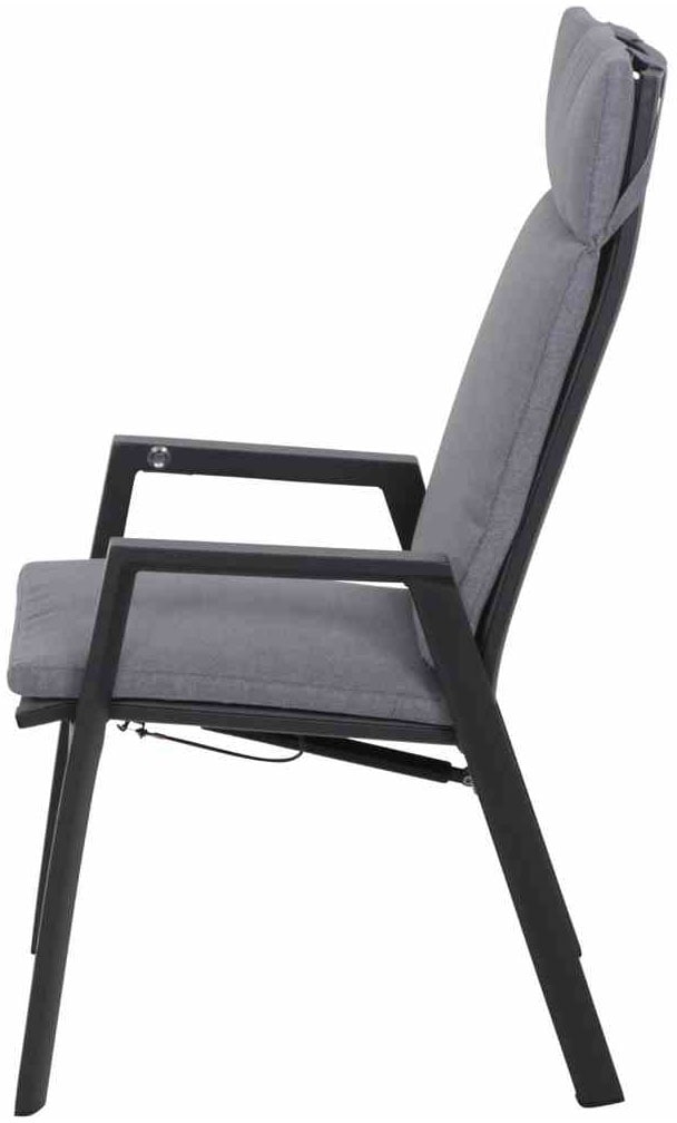 Siena Garden Gartensessel »VALENCIA Move Sessel matt anthrazit« Gestell aus Aluminium, Ranotex® Gewebe dunkelgrau, inkl. Kissen