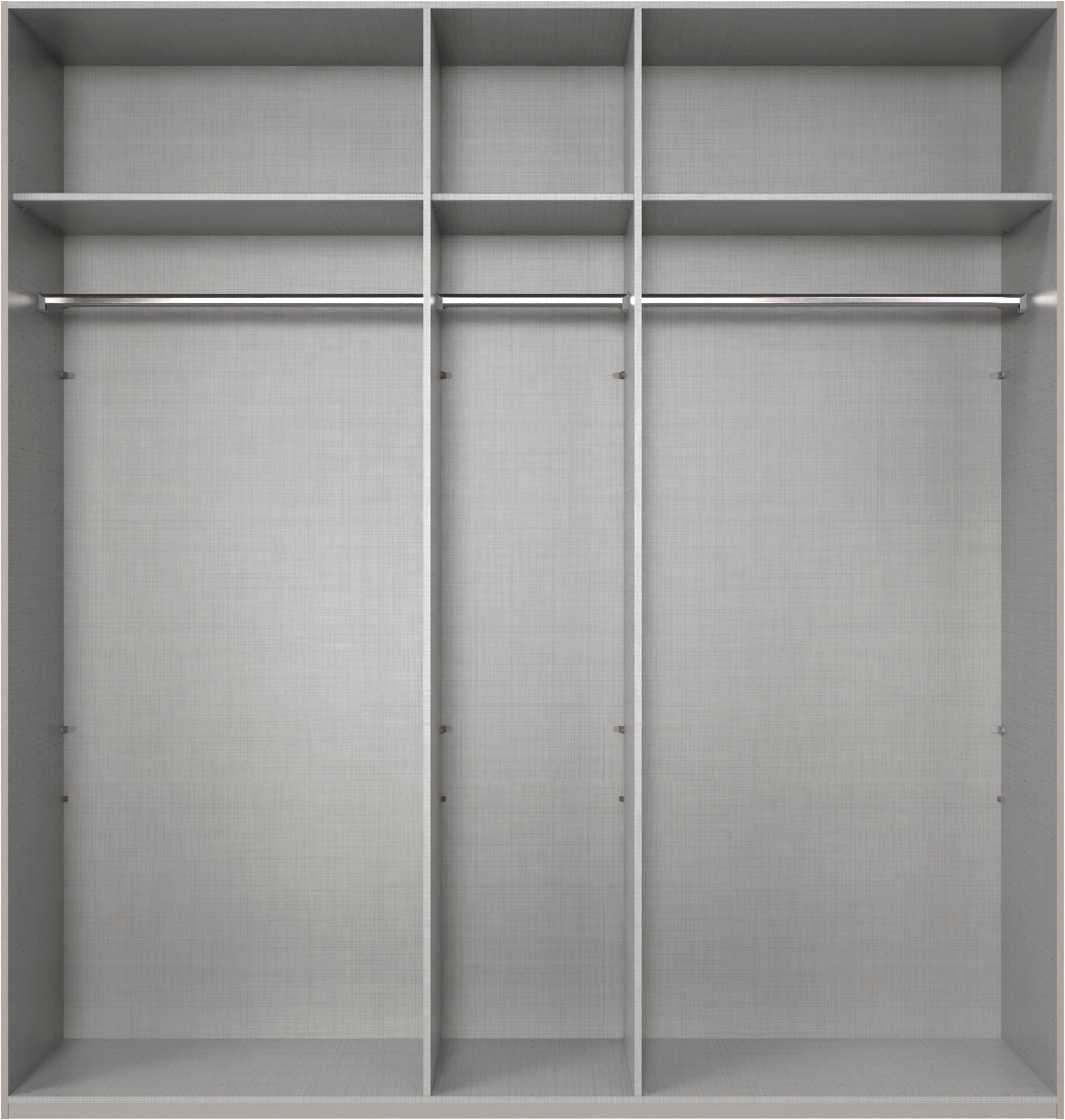 Wimex Kleiderschrank »Mugano, in 5 Breiten und 2 Höhen, Made in Germany«, (in Basic oder Premium Ausstattung mit 2 weiteren Einlegeböden), mit langen Griffstangen aus Metall, wahlweise mit oder ohne Spiegel