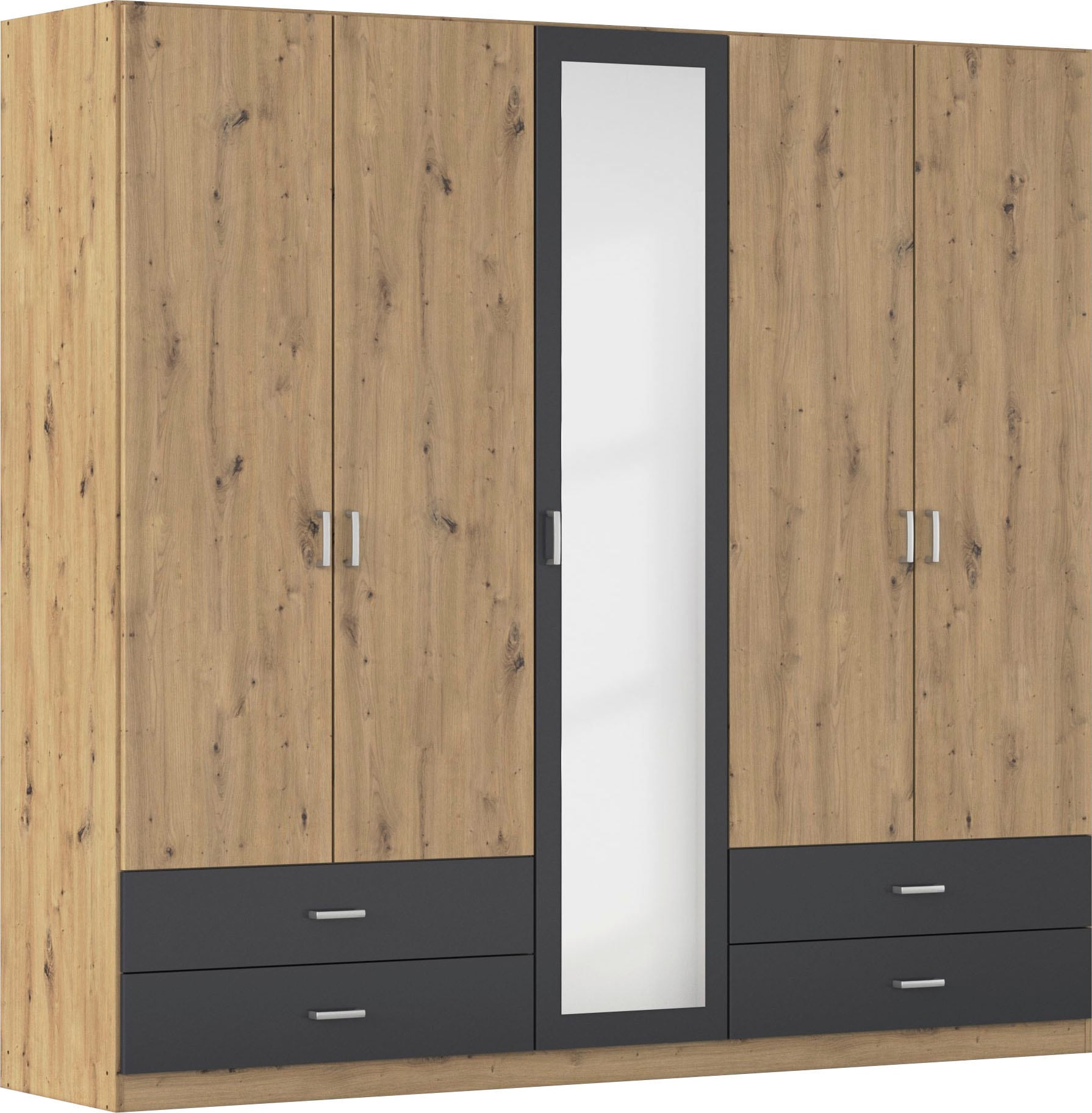 rauch Drehtürenschrank »Kleiderschrank Schrank Garderobe Wäscheschrank BORBONA« Breiten 226/271 cm, Höhe 210 cm,  in 2 Breiten, mit Spiegel und vielen Farbkombinationen MADE IN GERMANY
