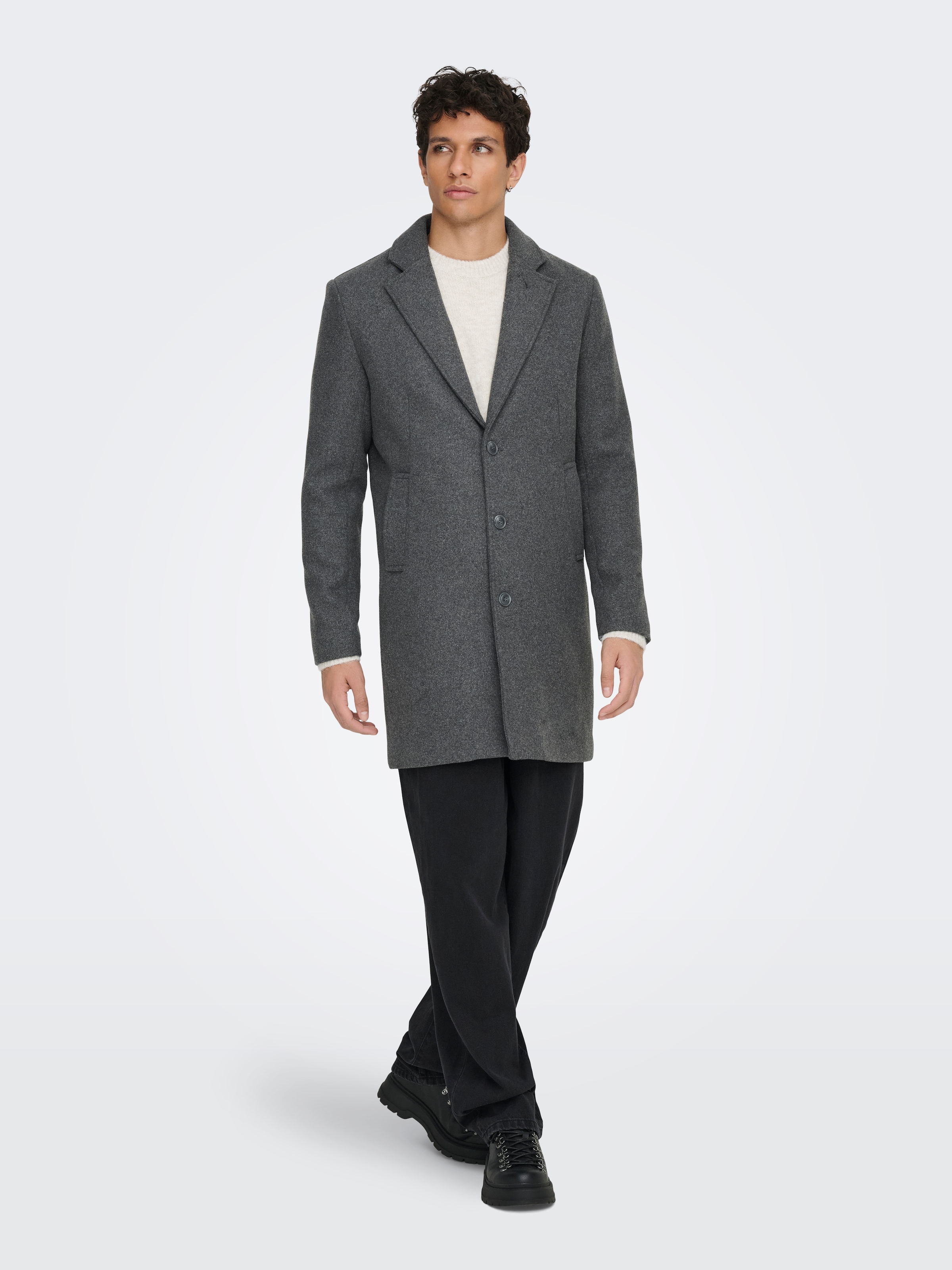 ONLY & SONS Langmantel »ONSMATTHEW WOOL COAT OTW NOOS«, mit Wolle
