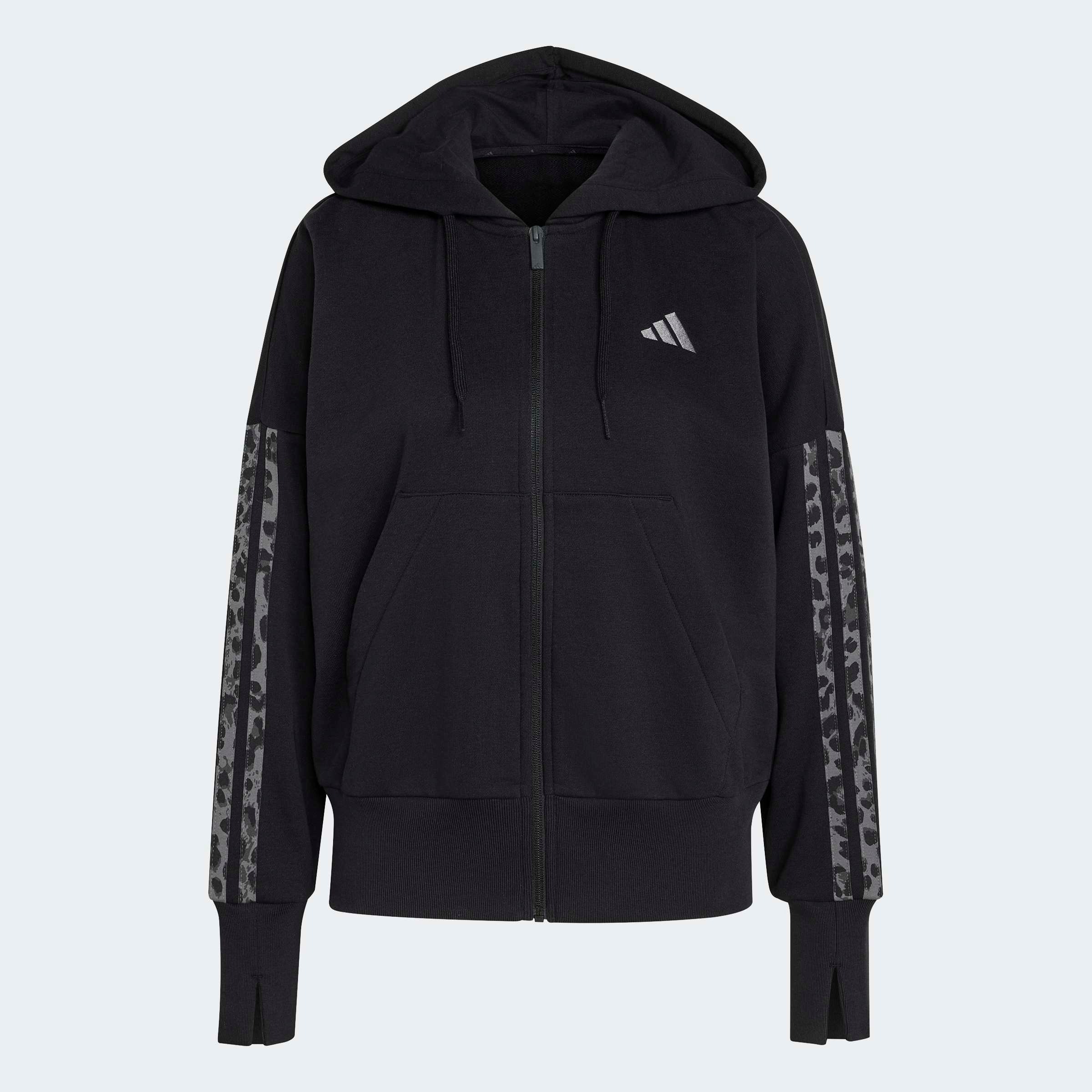 adidas Sportswear Kapuzensweatshirt »SEASONAL ESSENTIALS 3-STREIFEN, ANIMALPRINT«
