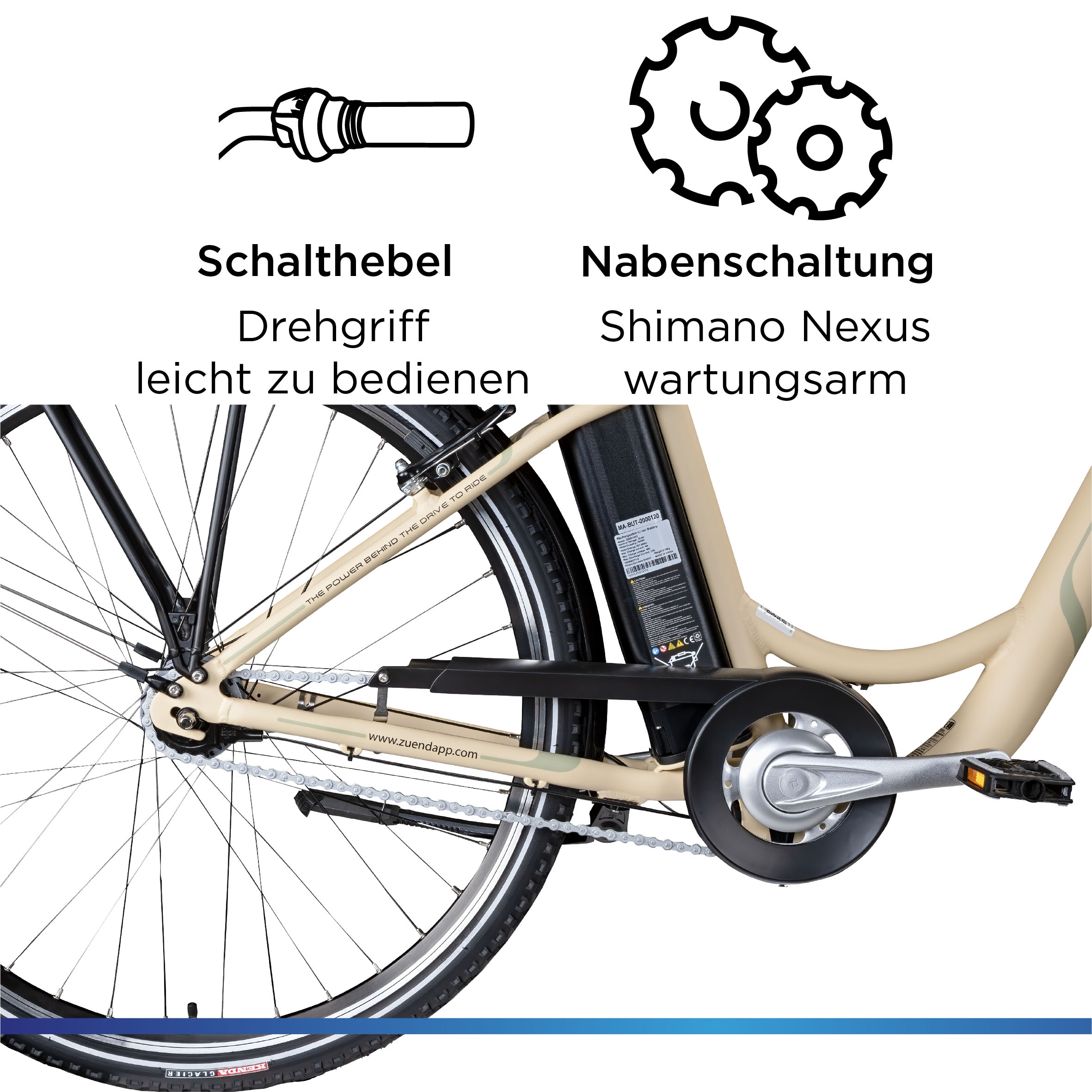 Zündapp »Z517« 7 Gang Shimano Nexus Schaltwerk Nabenschaltung Frontmotor 250 W Pedelec, Elektrofahrrad für Damen u. Herren