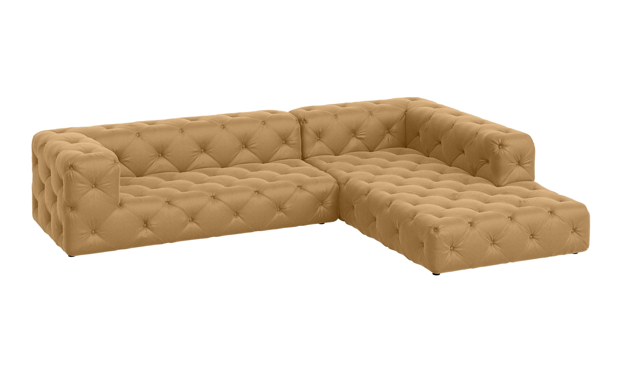 Places of Style Ecksofa »FOLLINA«, L-Form, mit klassischer Chesterfield-Knopfheftung