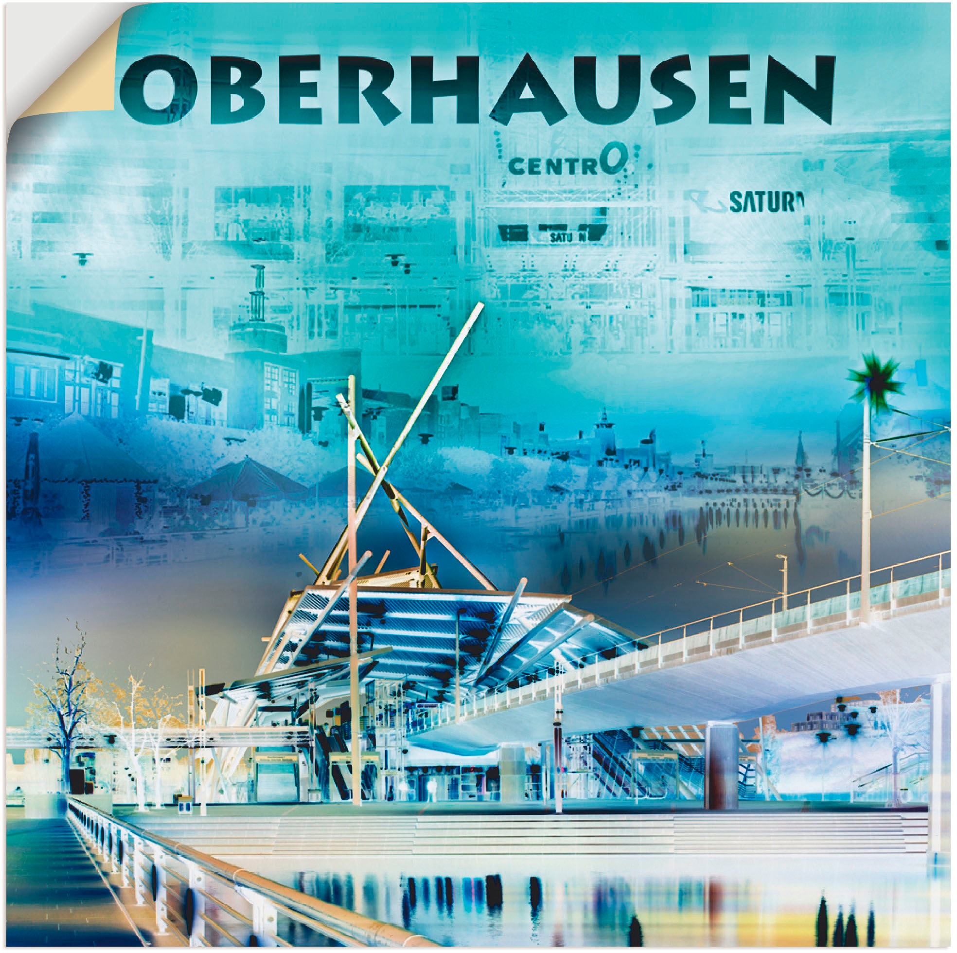 Artland Wandbild »Oberhausen Skyline Abstrakte Collage«, Deutschland, (1 St.), in vielen Größen & Produktarten -Leinwandbild, Poster, Wandaufkleber / Wandtattoo auch für Badezimmer geeignet