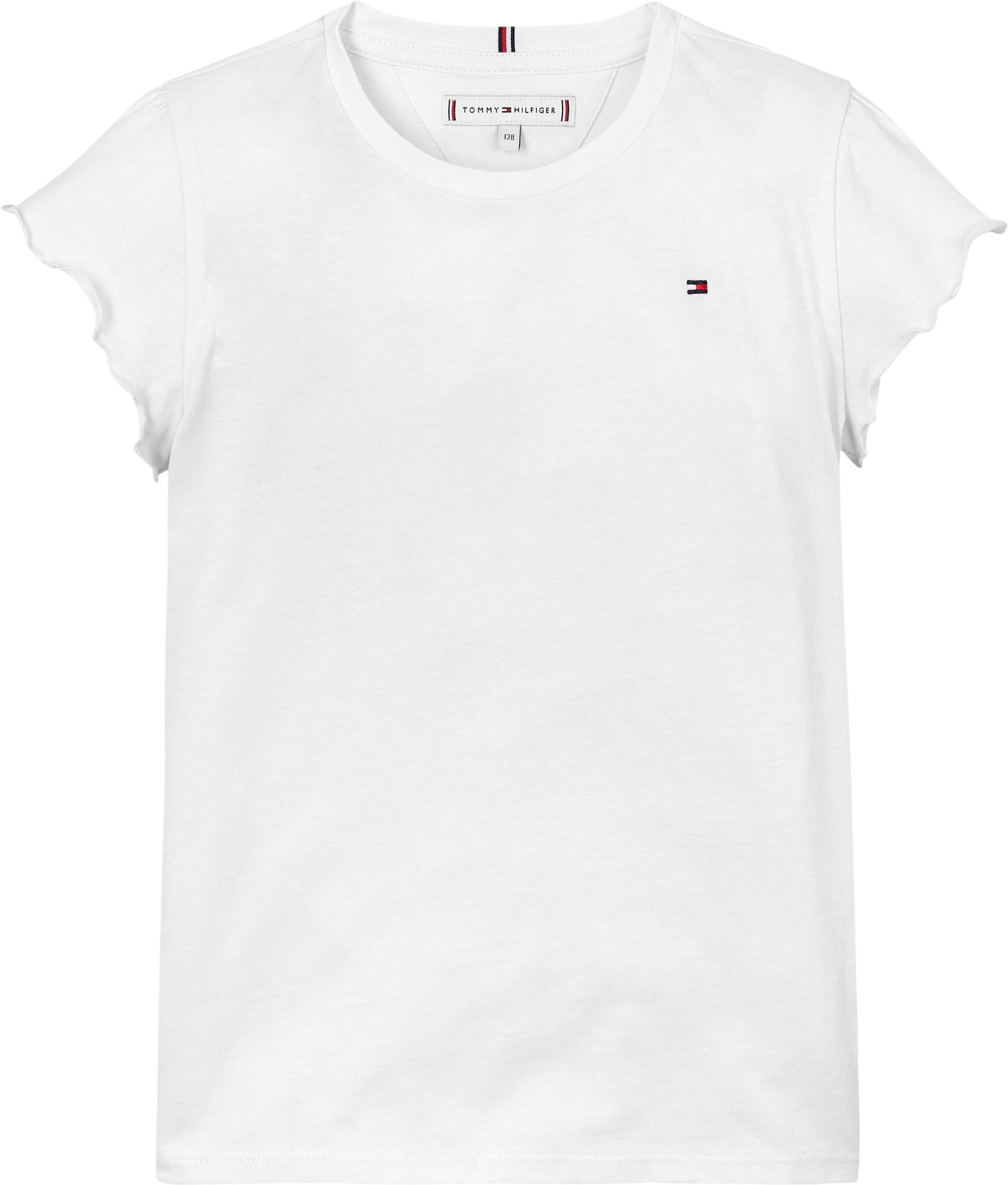 Tommy Hilfiger T-Shirt »ESSENTIAL RUFFLE SLEEVE TOP«, mit gewelltem Ärmelabschluss