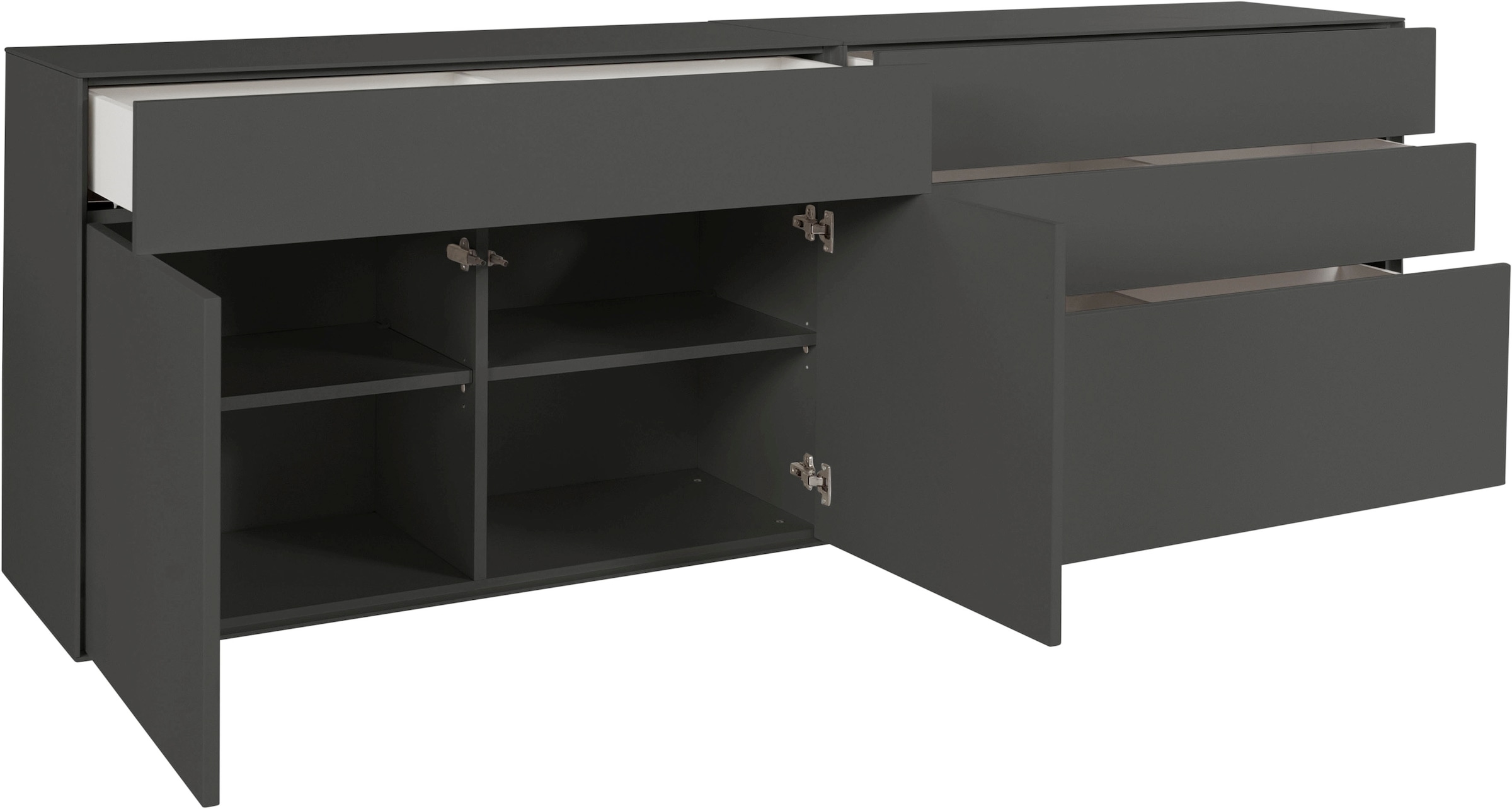 LeGer Home by Lena Gercke Sideboard »Essentials«, (2 St.), Breite: 224cm, MDF lackiert, Push-to-open-Funktion