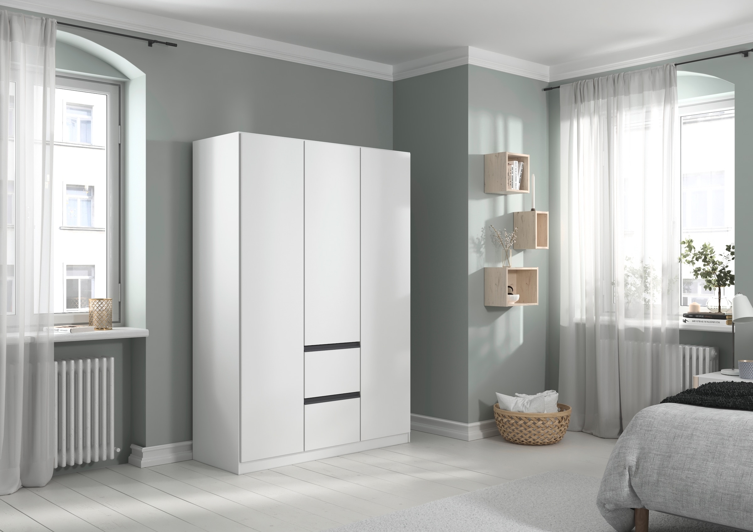 rauch Drehtürenschrank »Kleiderschrank Schrank Garderobe Wäscheschrank BRISTOL in 2 Breiten«, grifflose Front mit Push-to-Open Funktion in 2 Breiten MADE IN GERMANY