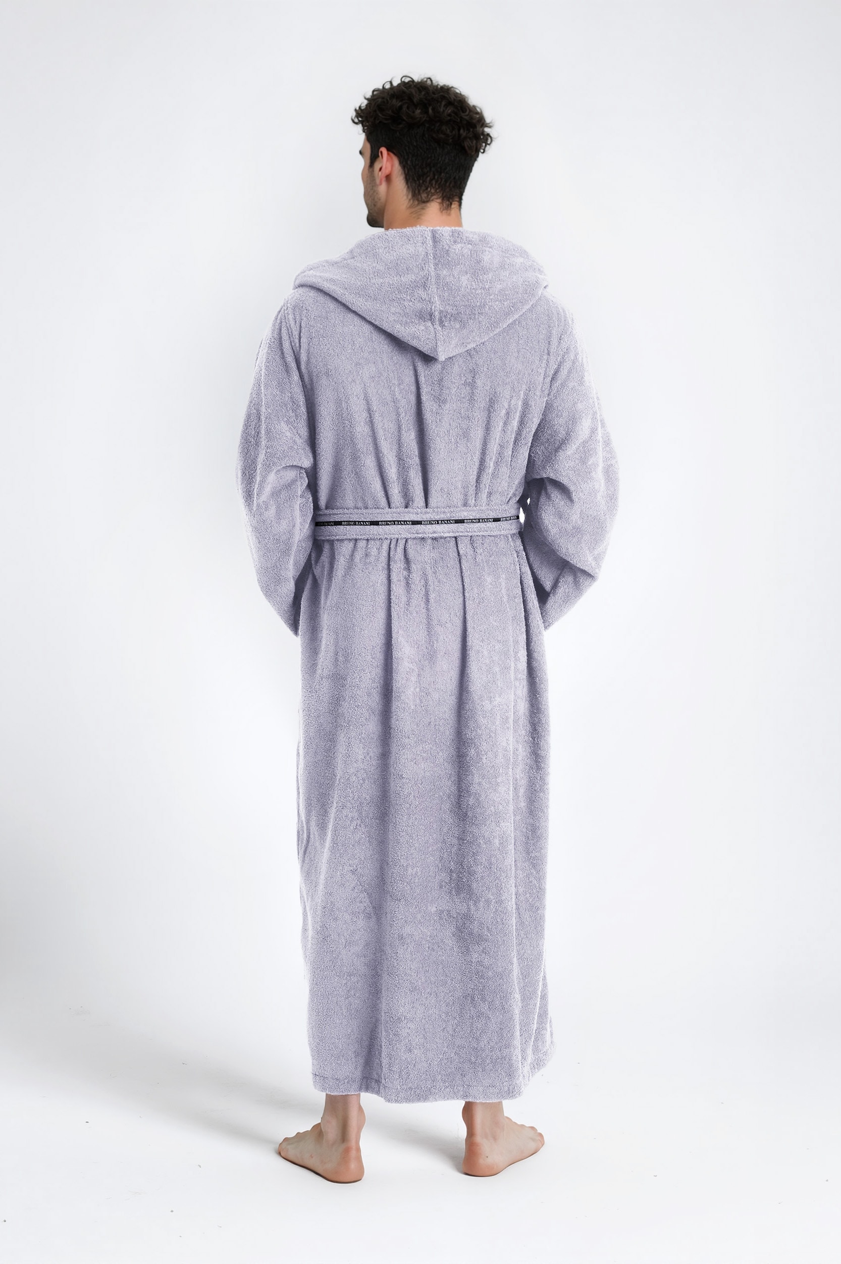 Bruno Banani Herrenbademantel »Danny, Normallänge & Überlänge, auch in extra lang, Hotelbademantel«, (1 St.), mit Logostreifen, Herren Bademantel aus 100% Baumwolle, S-4XL