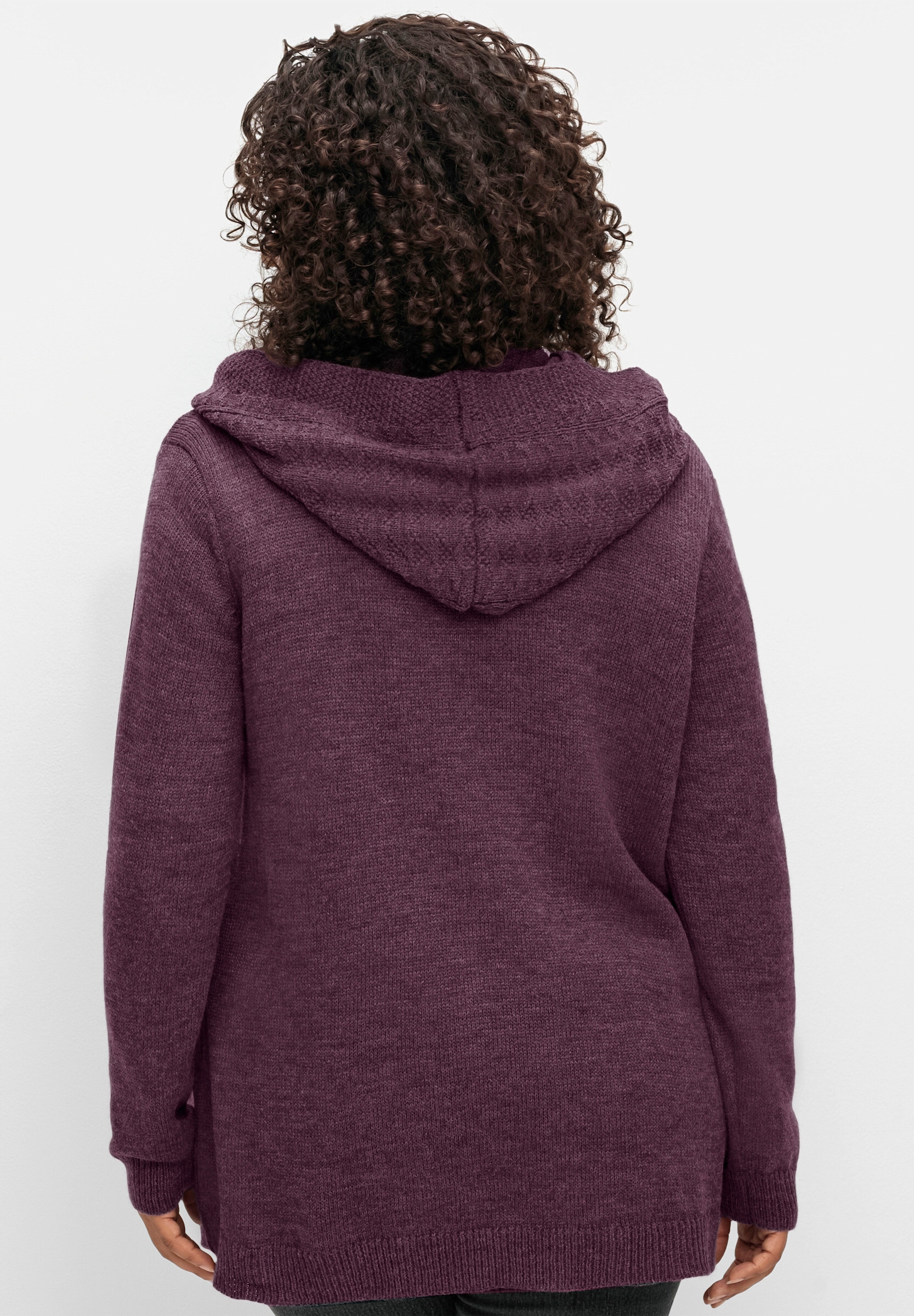 sheego by Joe Browns Strickjacke »Cardigan Kapuzenstrickjacke mit Knopf«