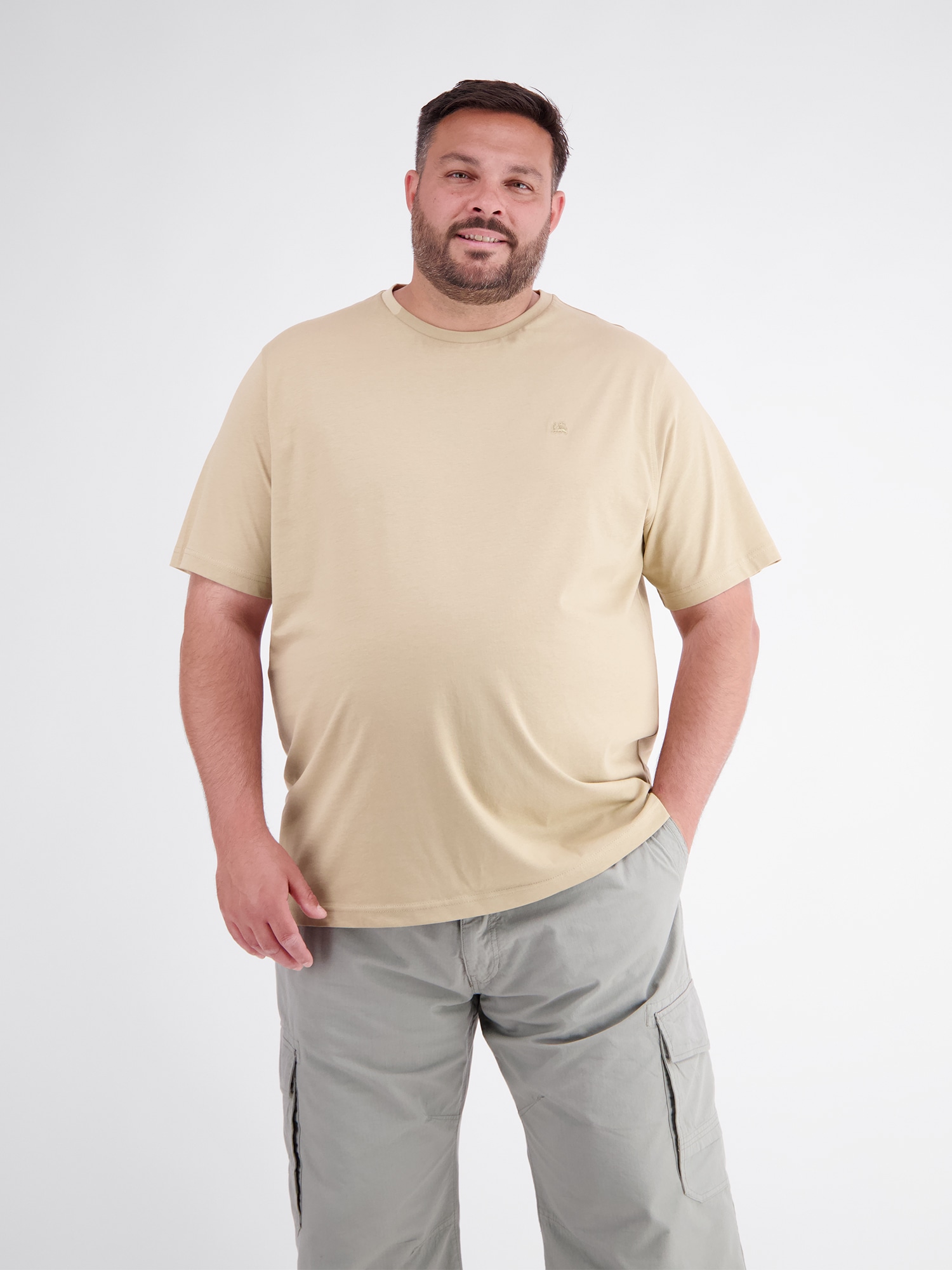 LERROS Rundhalsshirt »T-Shirt mit Rundkragen aus weicher Baumwolle, große Größen«