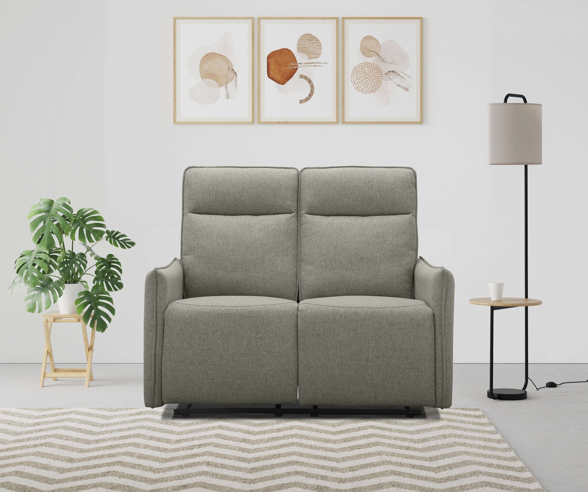 Dorel Home 2-Sitzer »Lugo, Kinosofa mit Reclinerfunktion in Kunstleder und Webstoff«, mit manueller Relaxfunktion in beiden Sitzen