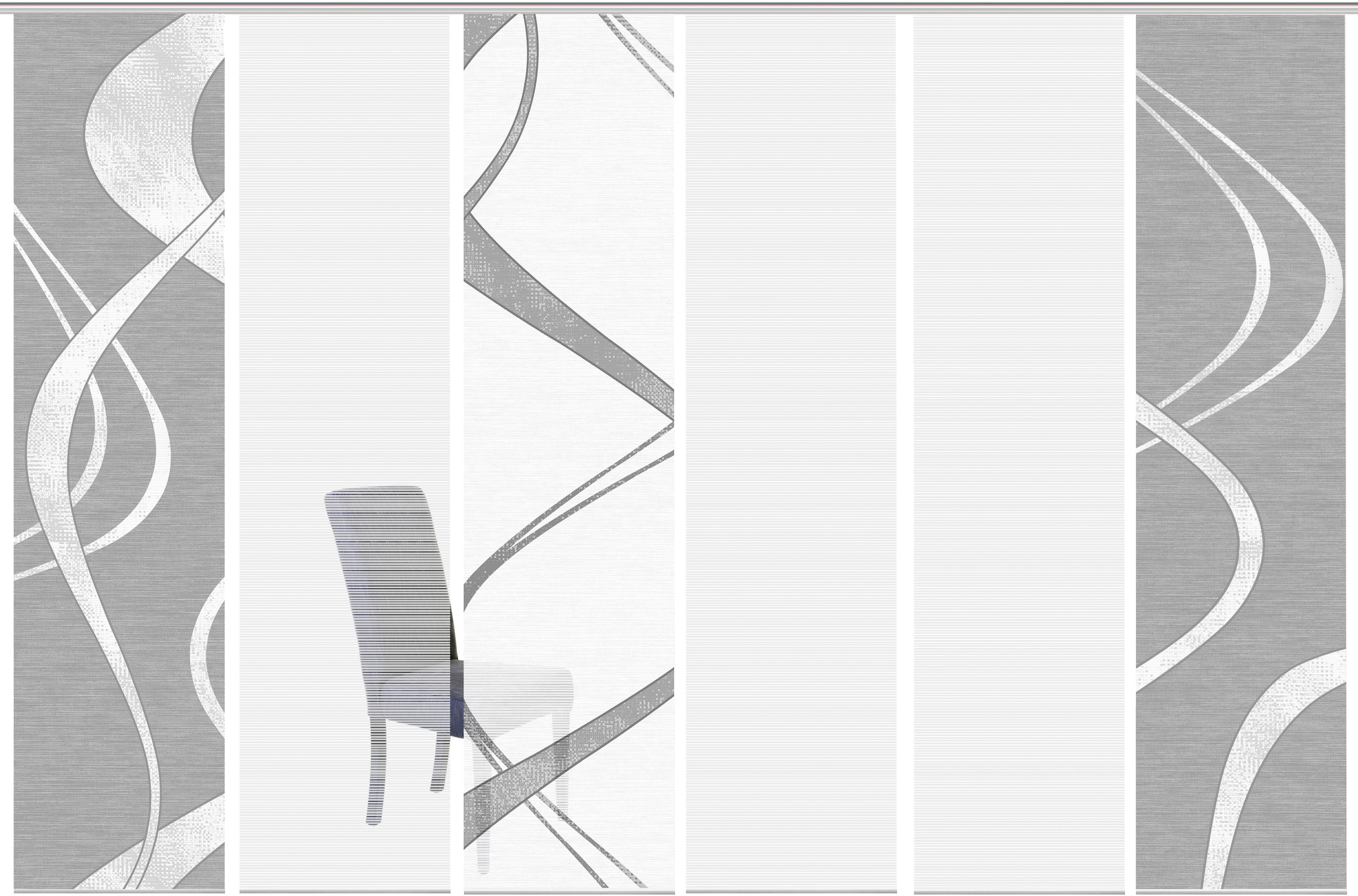 Vision Schiebegardine »TIBONO 6er SET«, (6 St.), Bambus-Optik, Digital bedruckt