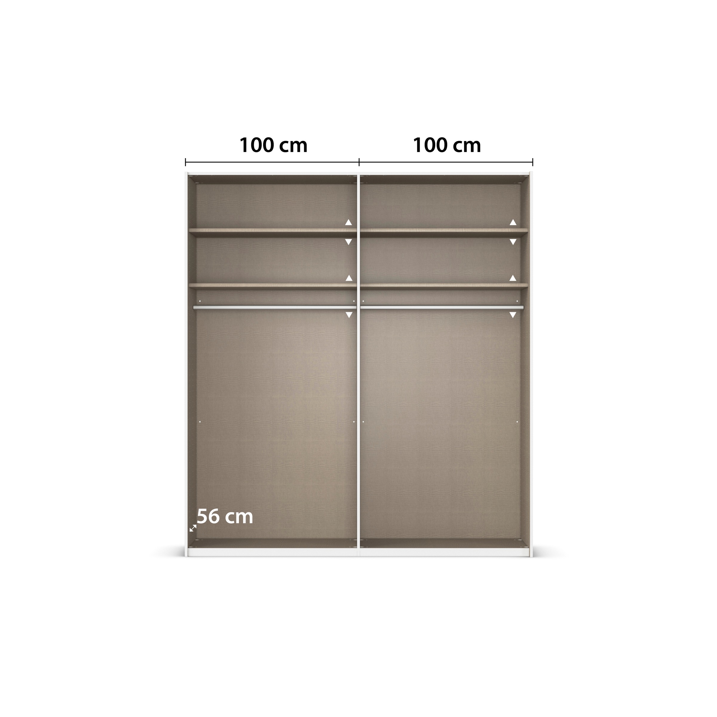 rauch Schwebetürenschrank »Kleiderschrank Schrank Garderobe Schlafzimmerschrank CONTIDO«, (in 3 verschiedenen Ausstattungen BASIC/CLASSIC/PREMIUM), aus hochwertigem Material in 6 Breiten 2 Griff-Farben MADE IN GERMANY
