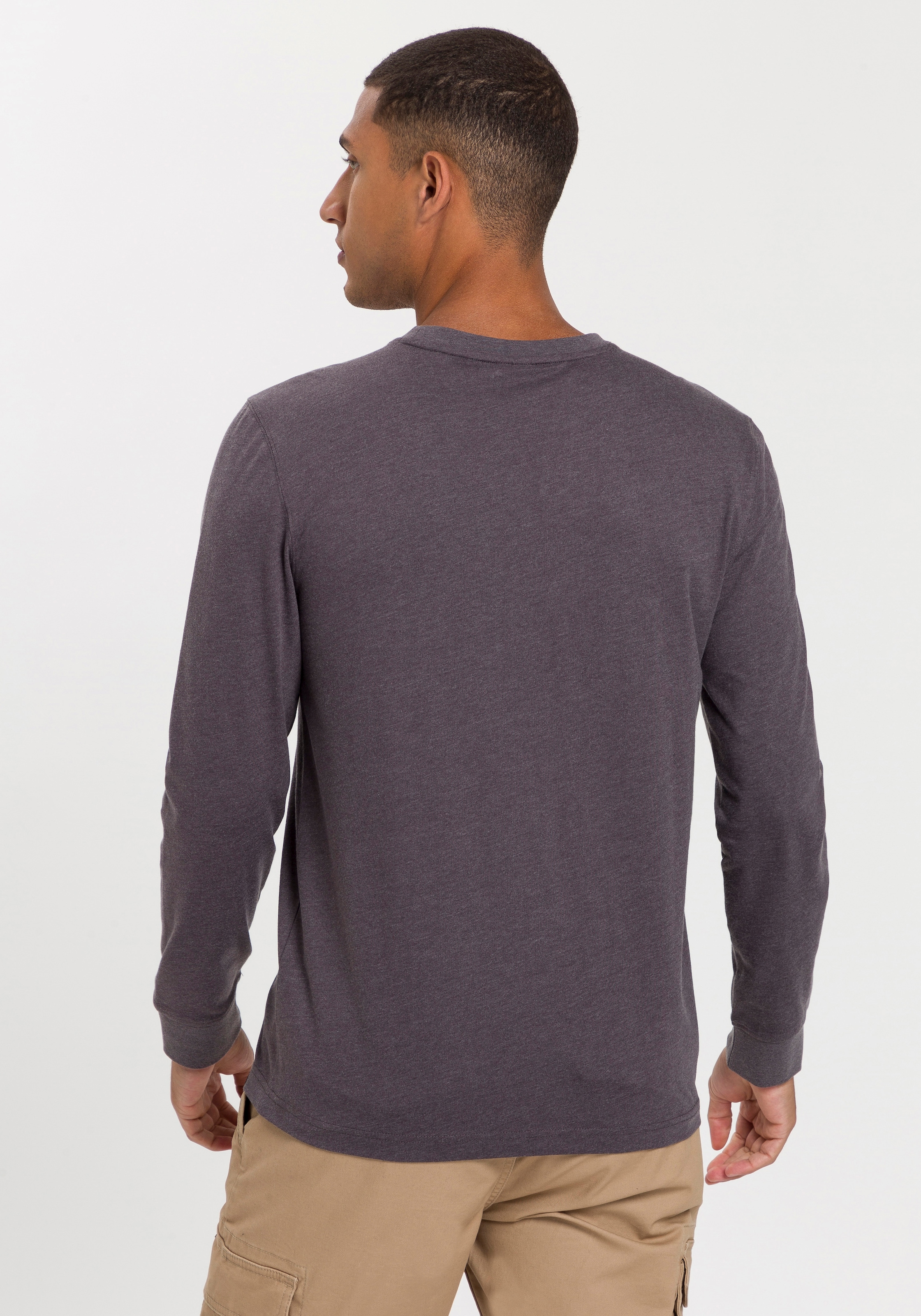 H.I.S Langarmshirt, (Packung, 2 tlg., 2er-Pack), Langarm, bedruckt, Rundhalsausschnitt, aus 100% Baumwolle