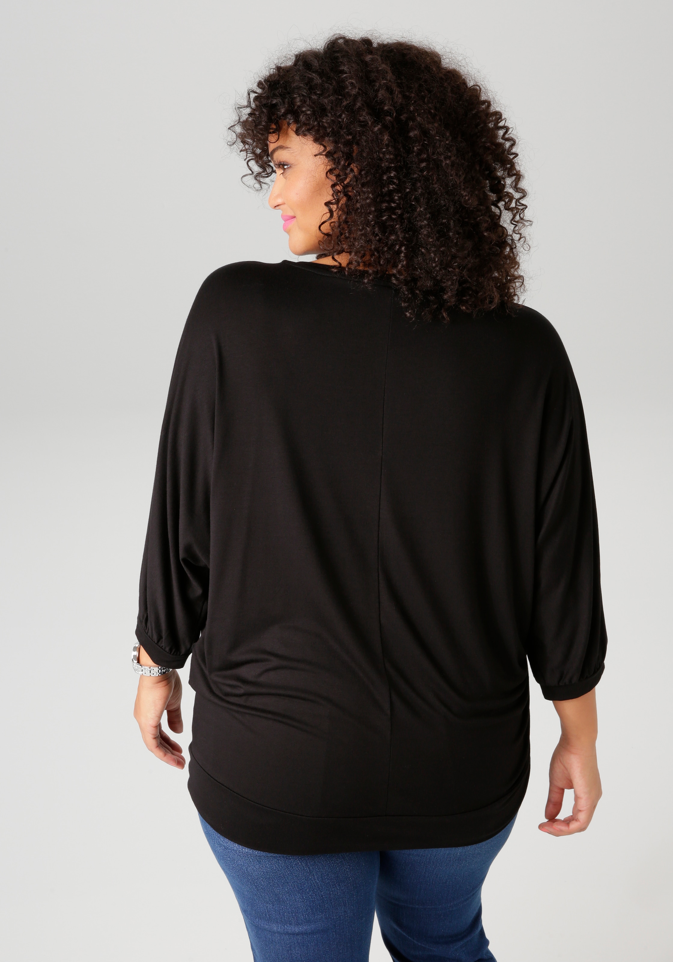 Aniston PLUS 3/4-Arm-Shirt, mit trendigem Druckmotiv