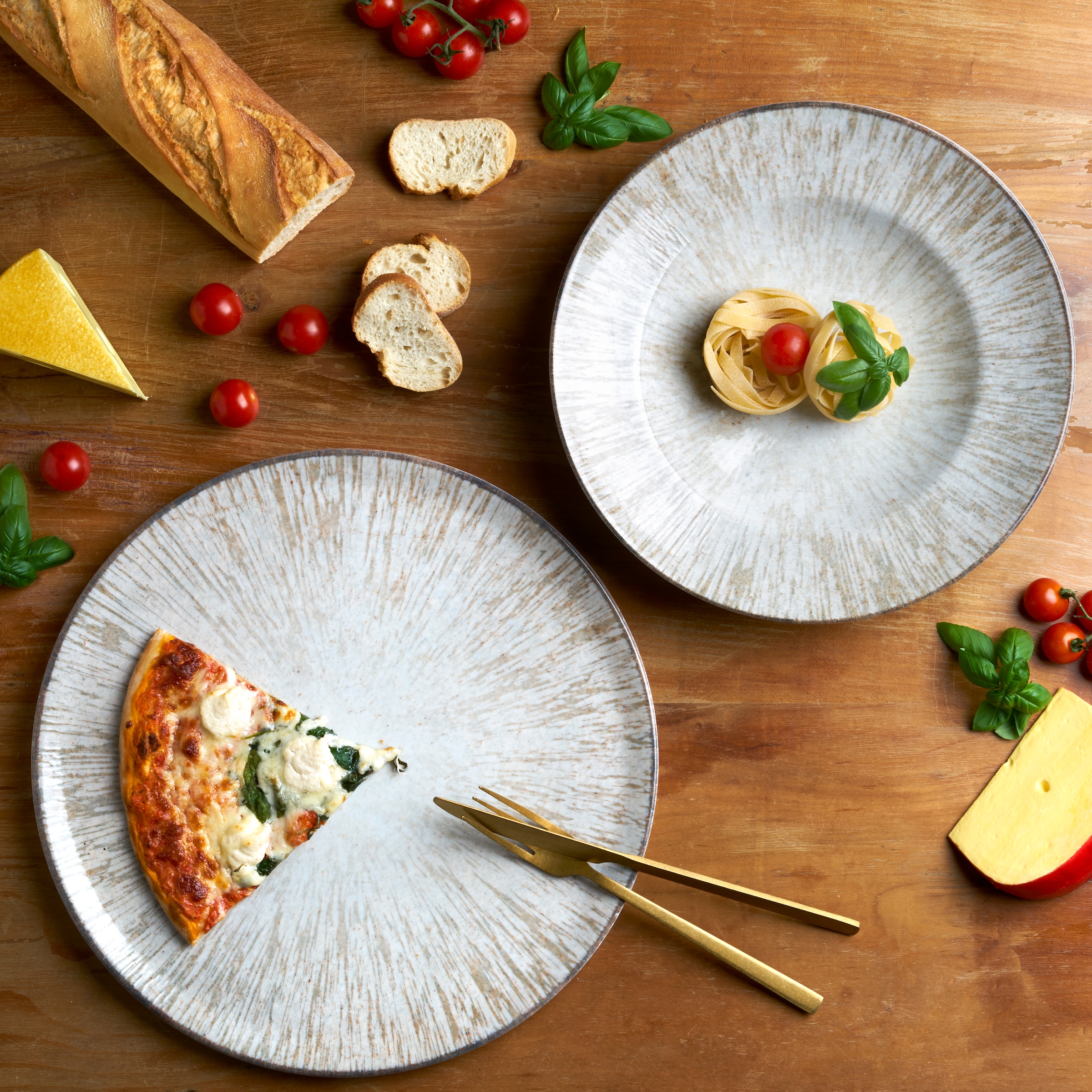 van Well Pizzateller »Teller Set Kreta, 6er Set, Ø 33 cm« Service, Geschirr-Set für 6 Personen