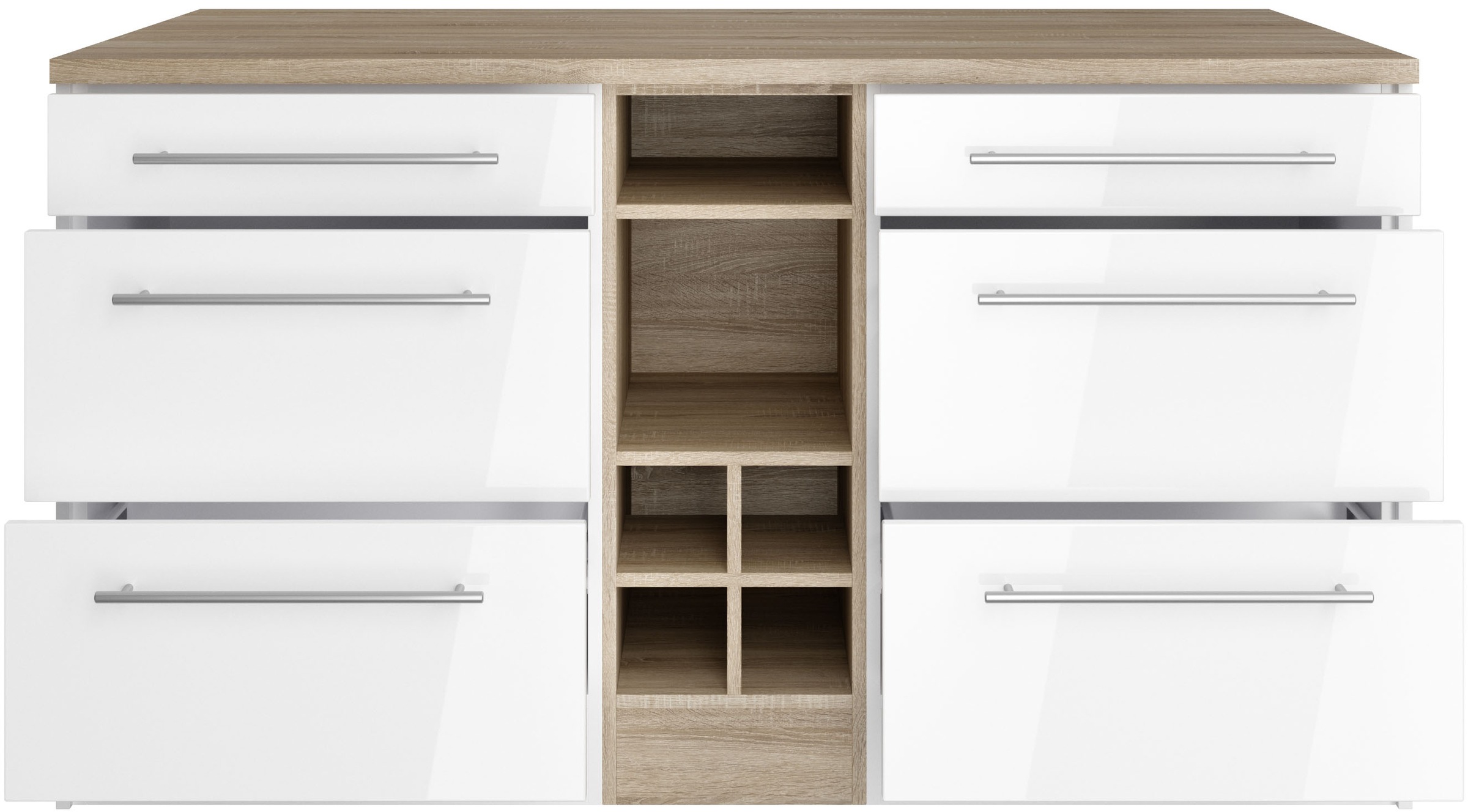 HELD MÖBEL Kücheninsel »Wien«, Breite 153 cm, MDF-Fronten, Flaschenregal