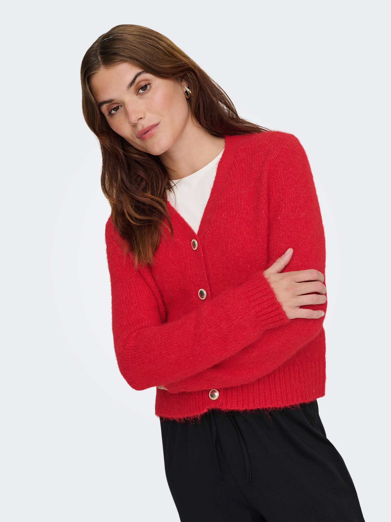 ONLY Strickjacke »ONLMAGGIE LIFE LS V-NECK CARDI CC KNT«