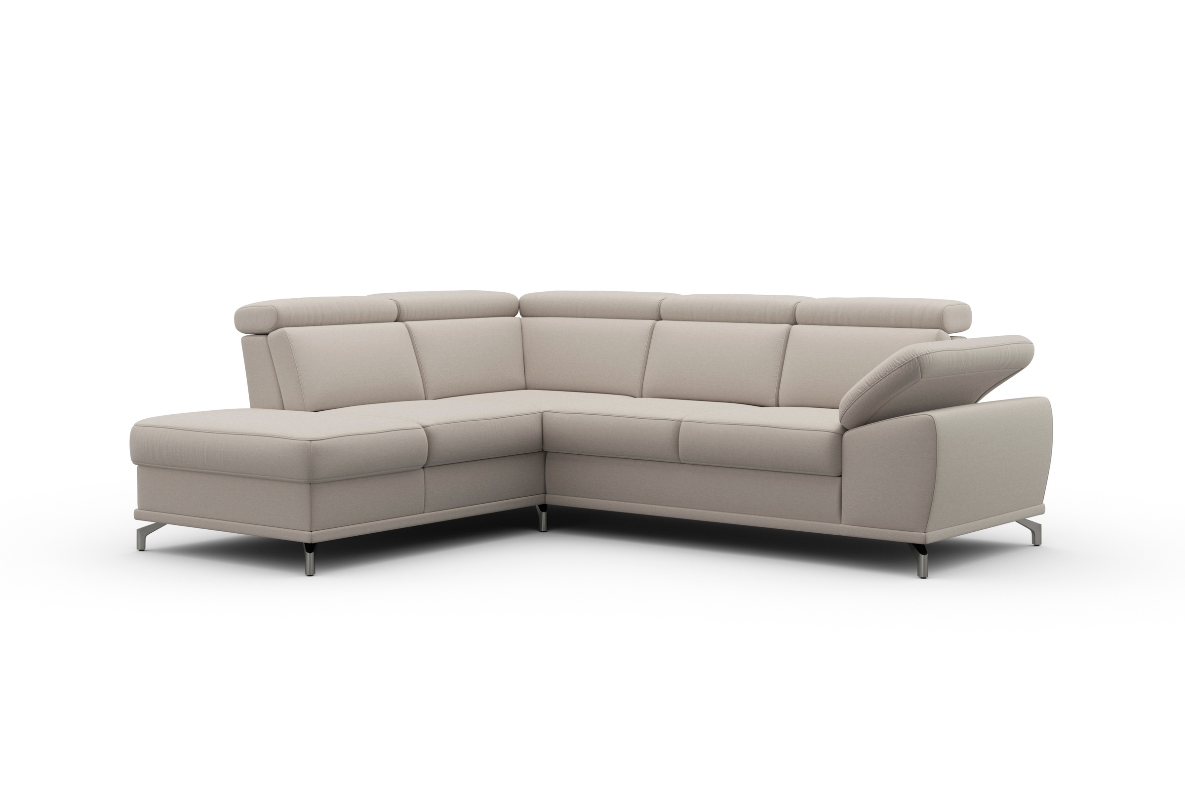 sit&more Ecksofa »Cabrio L-Form, mit Sitztiefenverstellung, Arm- und Kopfteilverstellung«, 3 Nierenkissen, Federkern, optional Bettfunktion und Stauraum
