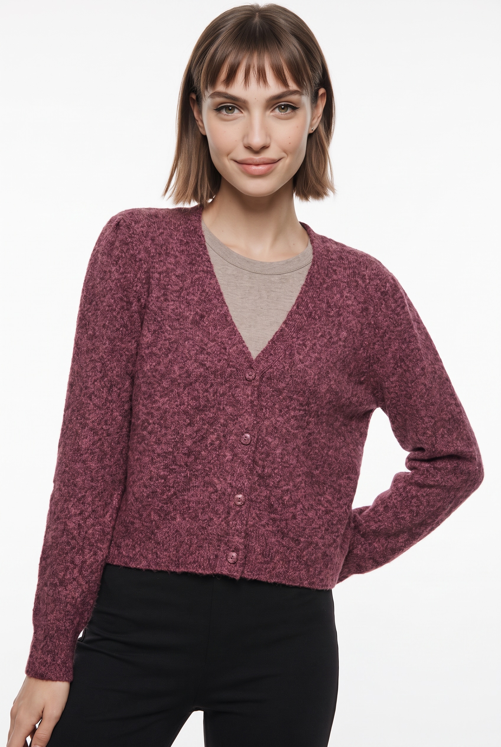 Vero Moda Strickjacke »VMDOFFY LS V-NECK CARDIGAN NOOS« Materialmix