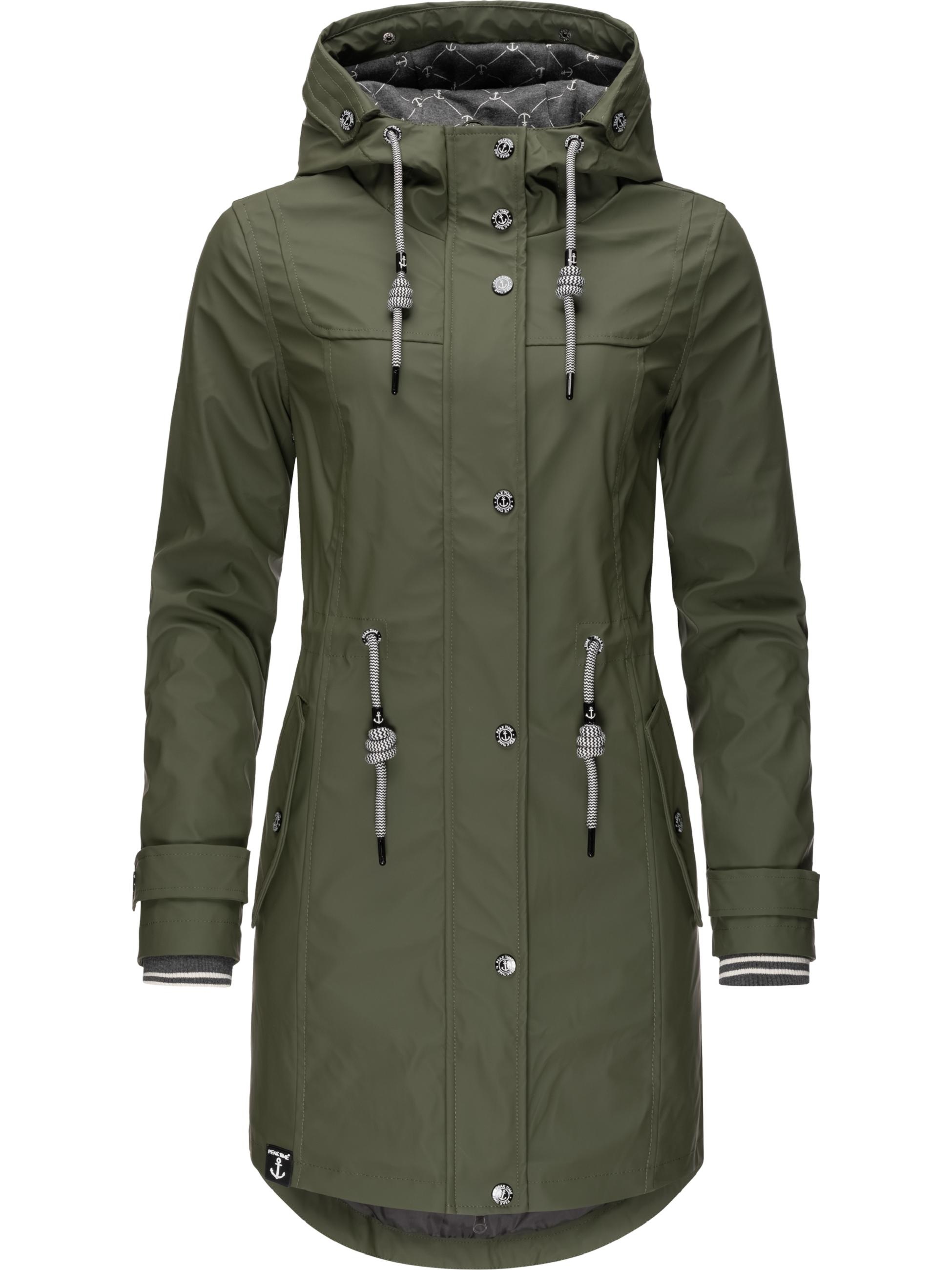 PEAK TIME Regenmantel »Regenjacke L60042«, stylisch taillierter Regenmantel für Damen