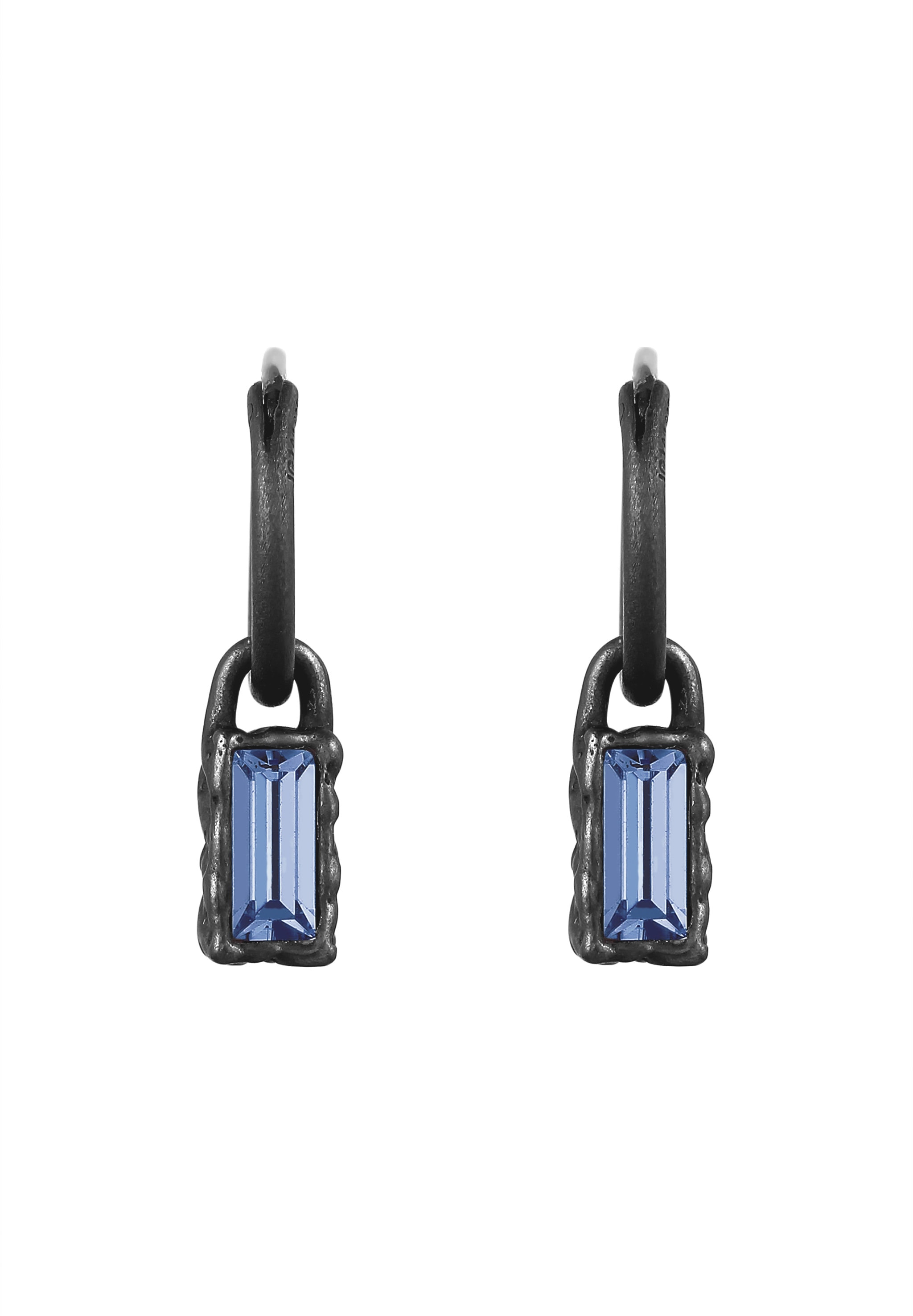 Kuzzoi Paar Creolen »Ohrringe Creolen mit Kristallen von Swarovski(R) Blau 925 Sterling Silber«