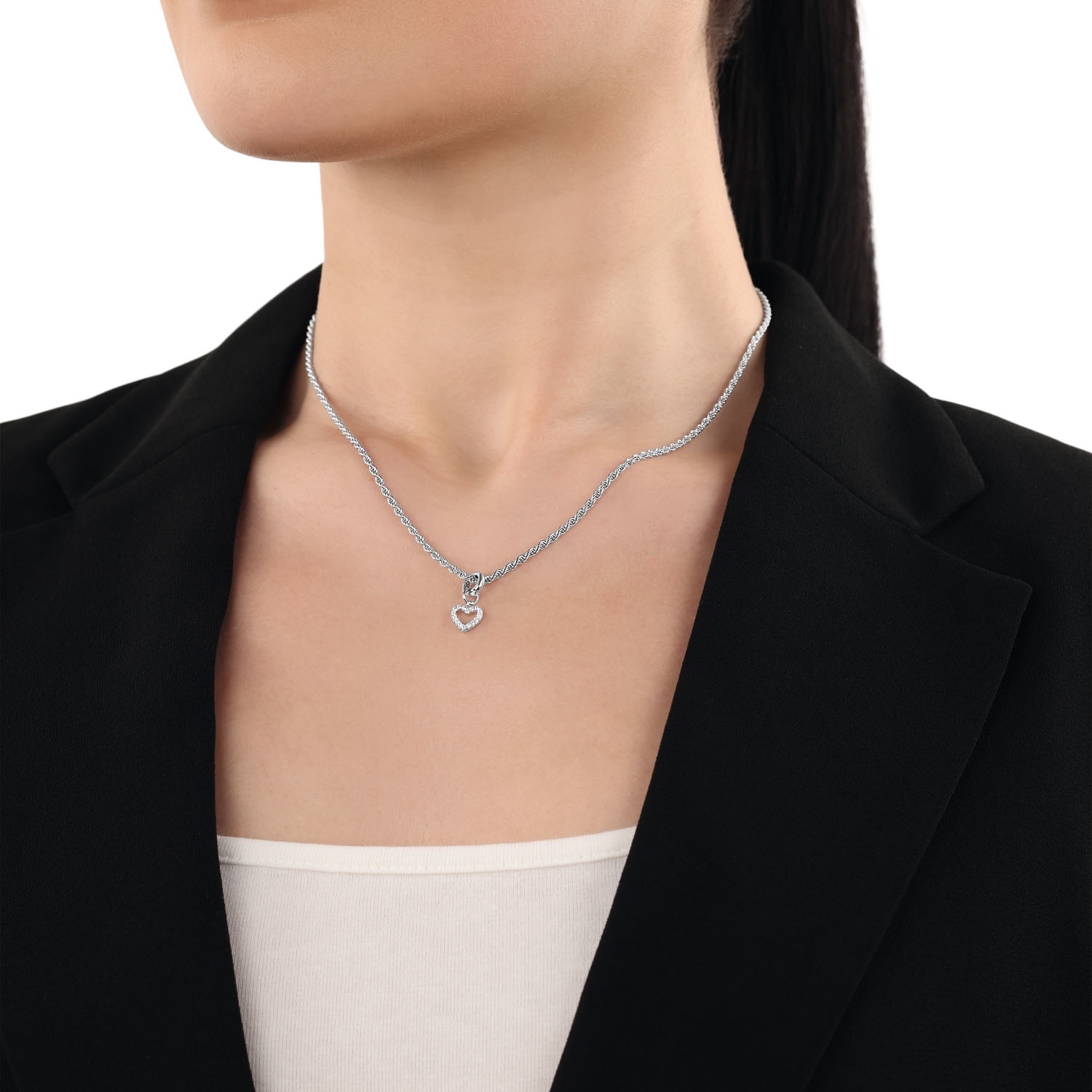 Amor Charm Herz »2038516«, mit Zirkonia (synth.)
