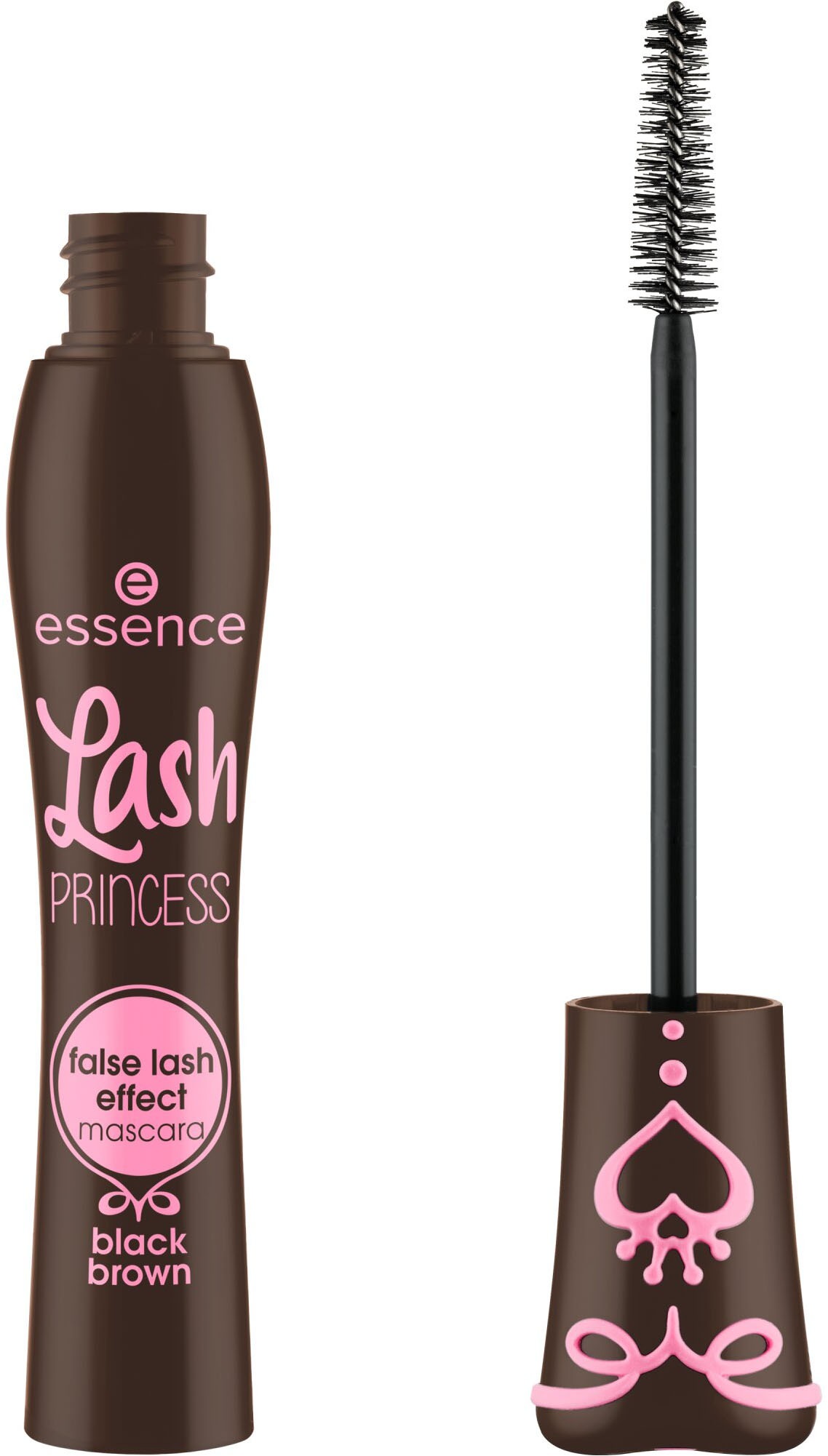 Essence Mascara »Lash PRINCESS false lash effect mascara black brown«, (Set, 3 tlg.), Dramatisches Volumen und Pflege durch pflanzliches Wachs!