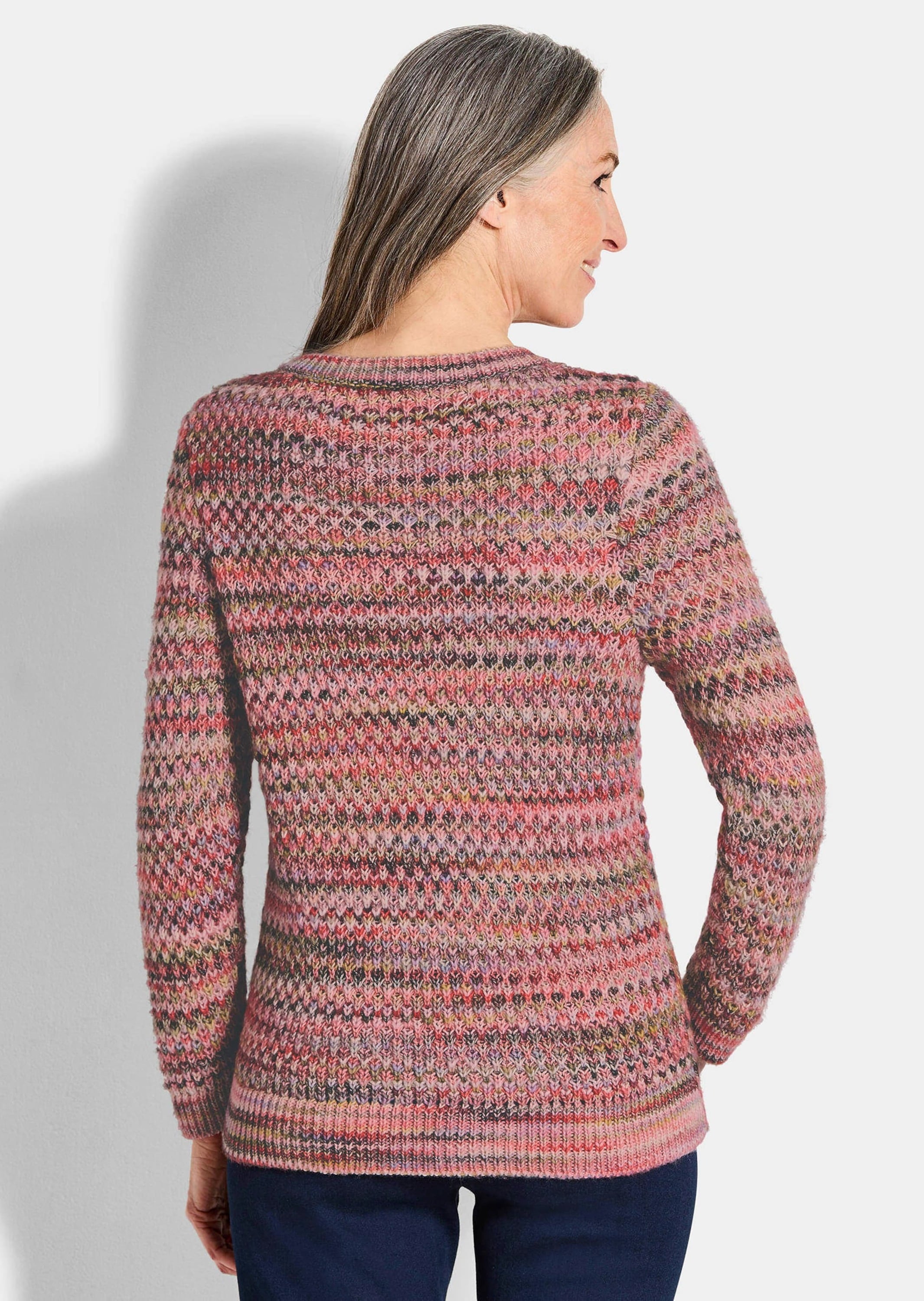 GOLDNER Rundhalspullover »Strickpullover in Multicolor-Optik«