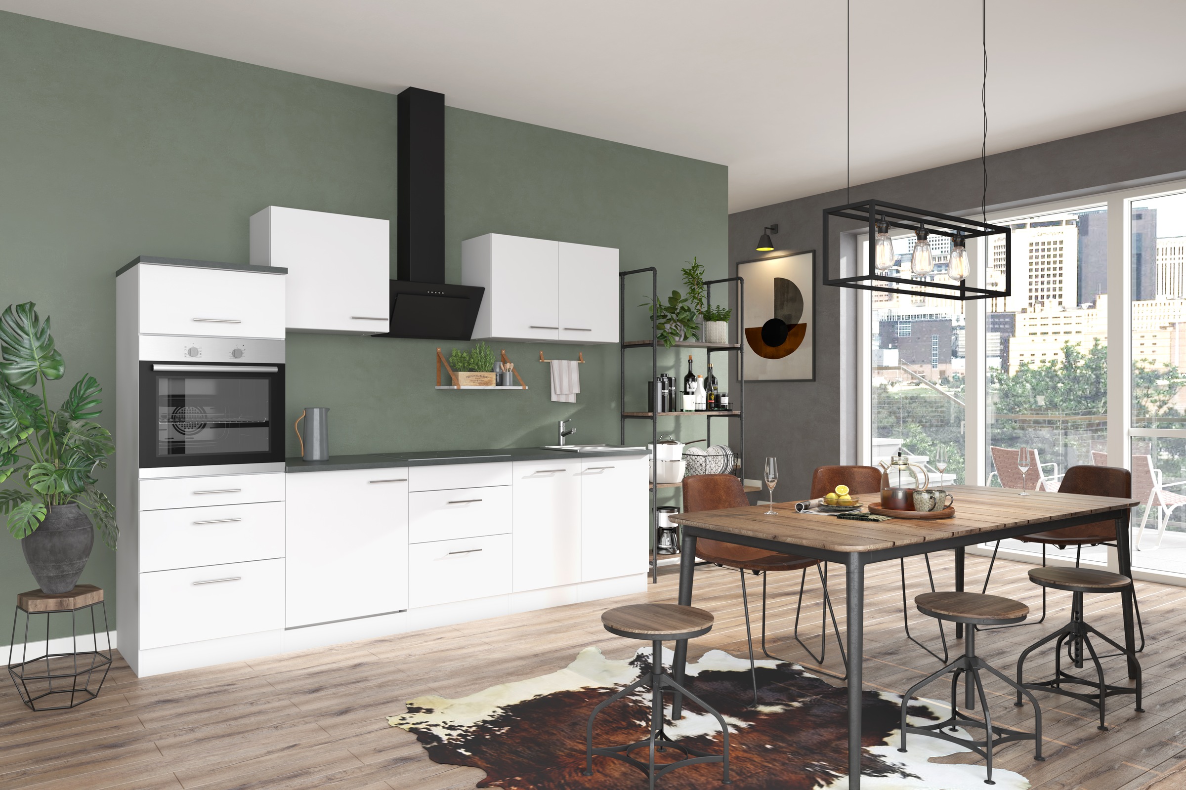 OPTIFIT Küche »Bella« Breite 210 cm, wahlweise mit E-Geräten