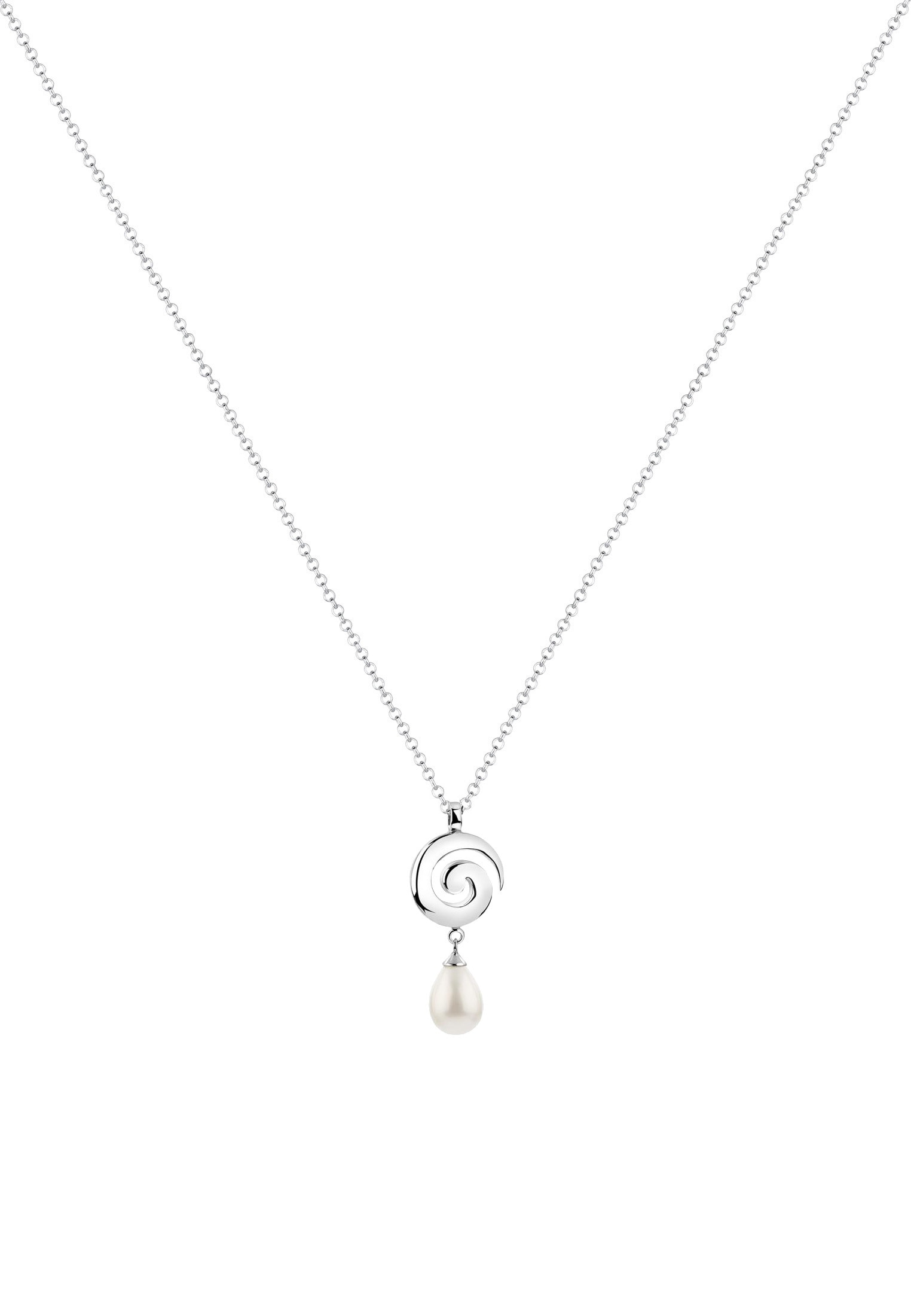 Nenalina Silberkette »Halskette Muschelkernperle Tropfen Drop Spirale 925er Silber«