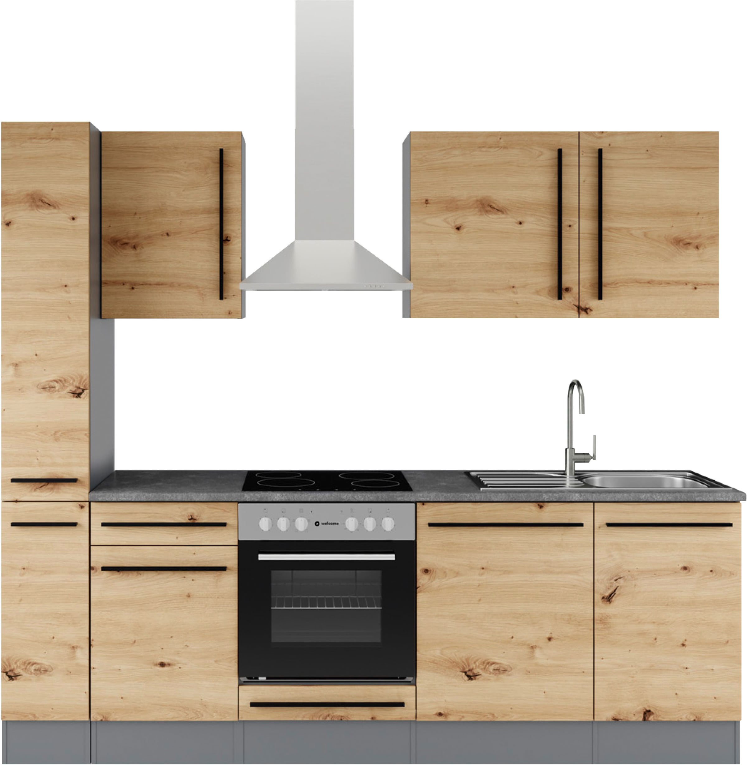 BASIC by Balculina Küchenzeile »Jazz« Breite 250 cm, wahlweise mit E-Geräten