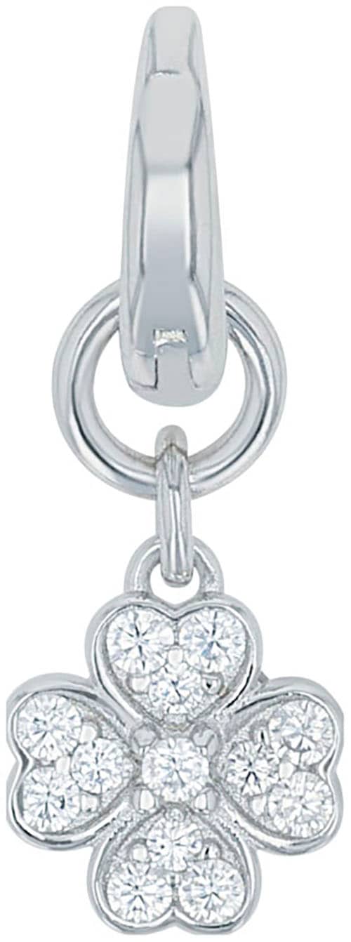 Amor Charm-Einhänger »Kleeblatt« mit Zirkonia (synth.)
