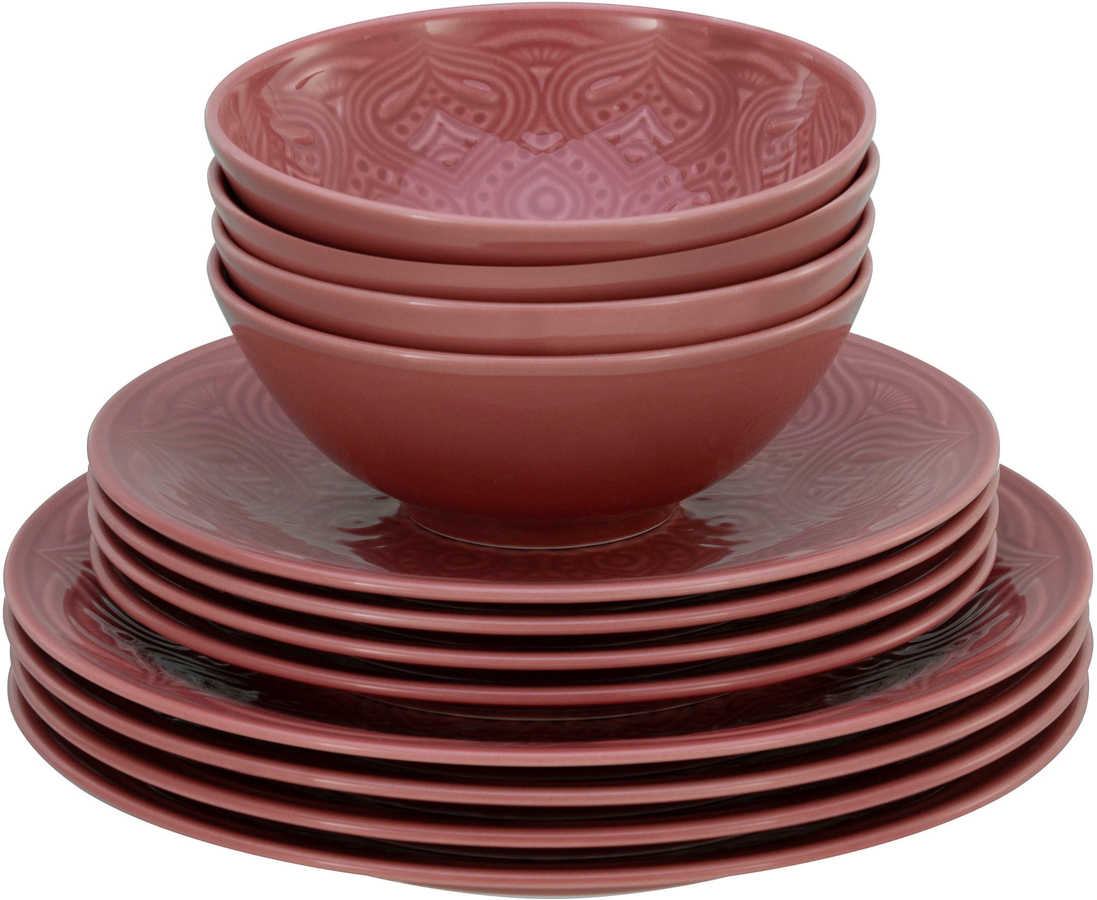 CreaTable Teller-Set »Orient Mandala«, (Set, 12 tlg.), Speiseteller, Dessertteller und Schalen im Set