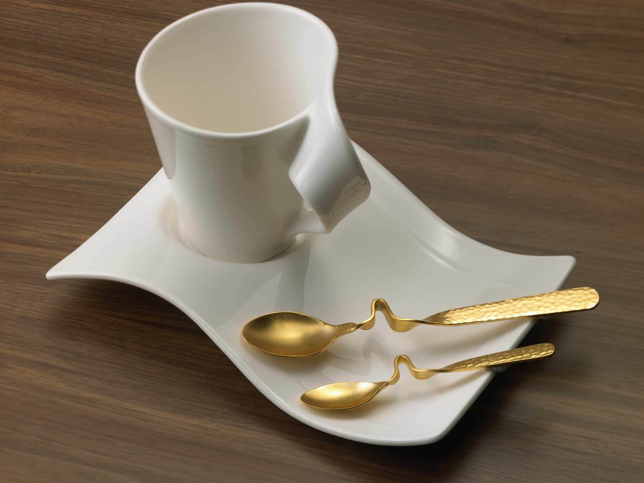 Villeroy & Boch Esslöffel »Kaffee- & Espresso-Löffel vergoldet NewWave Caffè Spoon 17,5 cm & 12 cm 12er Set gold« Spülmaschinenfest