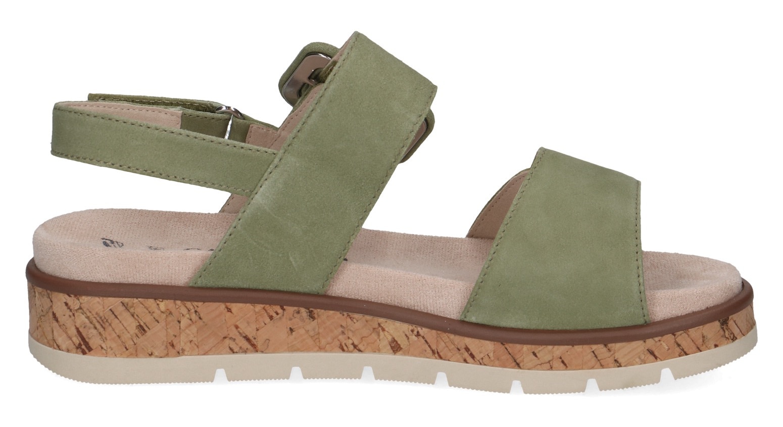 Caprice Keilsandalette, Riemchensandale, Sommerschuh, Klettverschluss unter der Zierschnalle