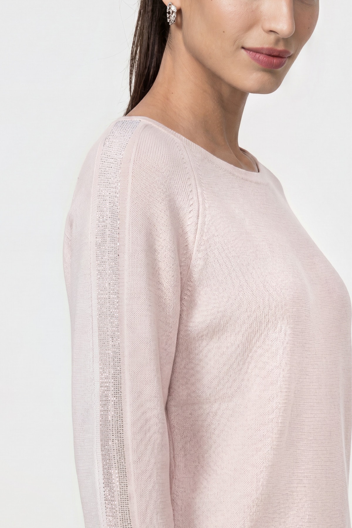 Monari Rundhalspullover »Pullover Basic Schmuck« Regular fit mit Schmuckelementen