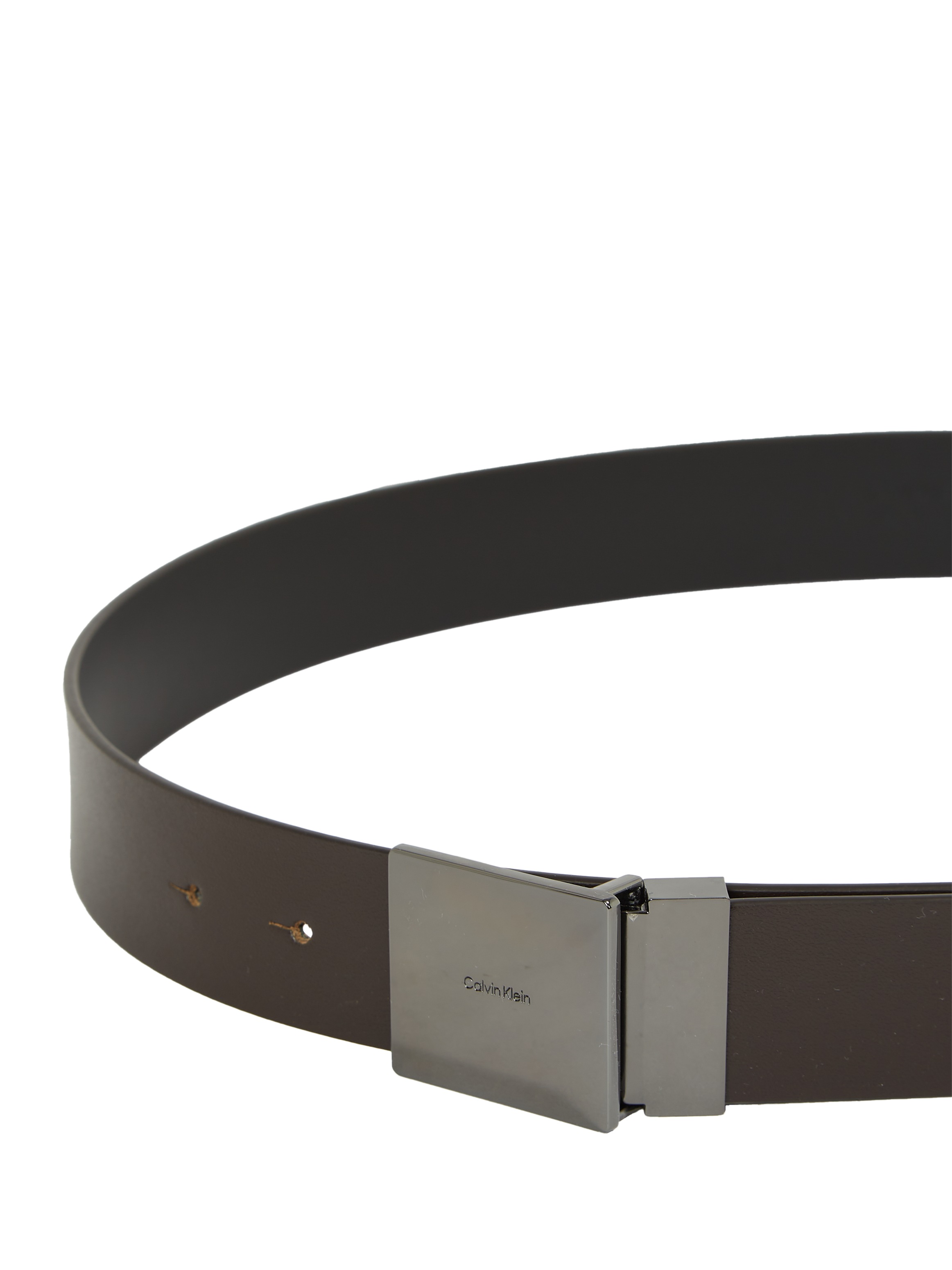 Calvin Klein Ledergürtel »ADJ CASUAL PLAQUE 35MM«, Logoprägung, Klickschnalle