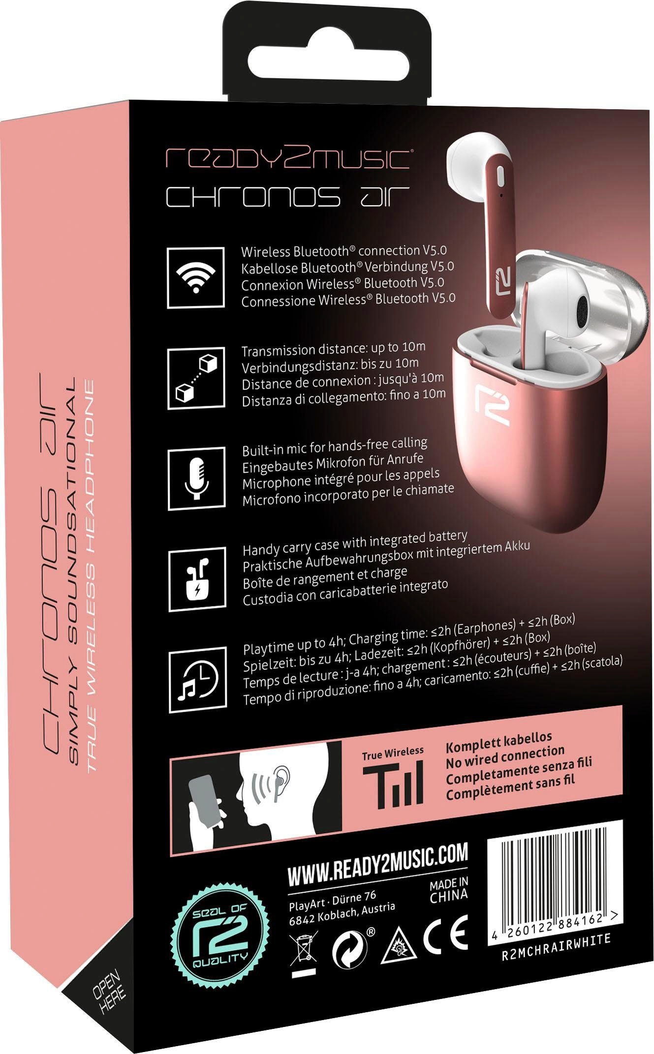 ready2music In-Ear-Kopfhörer »Chronos Air«, Bluetooth, True Wireless, Mit Aufbewahrungsbox / Ladestation