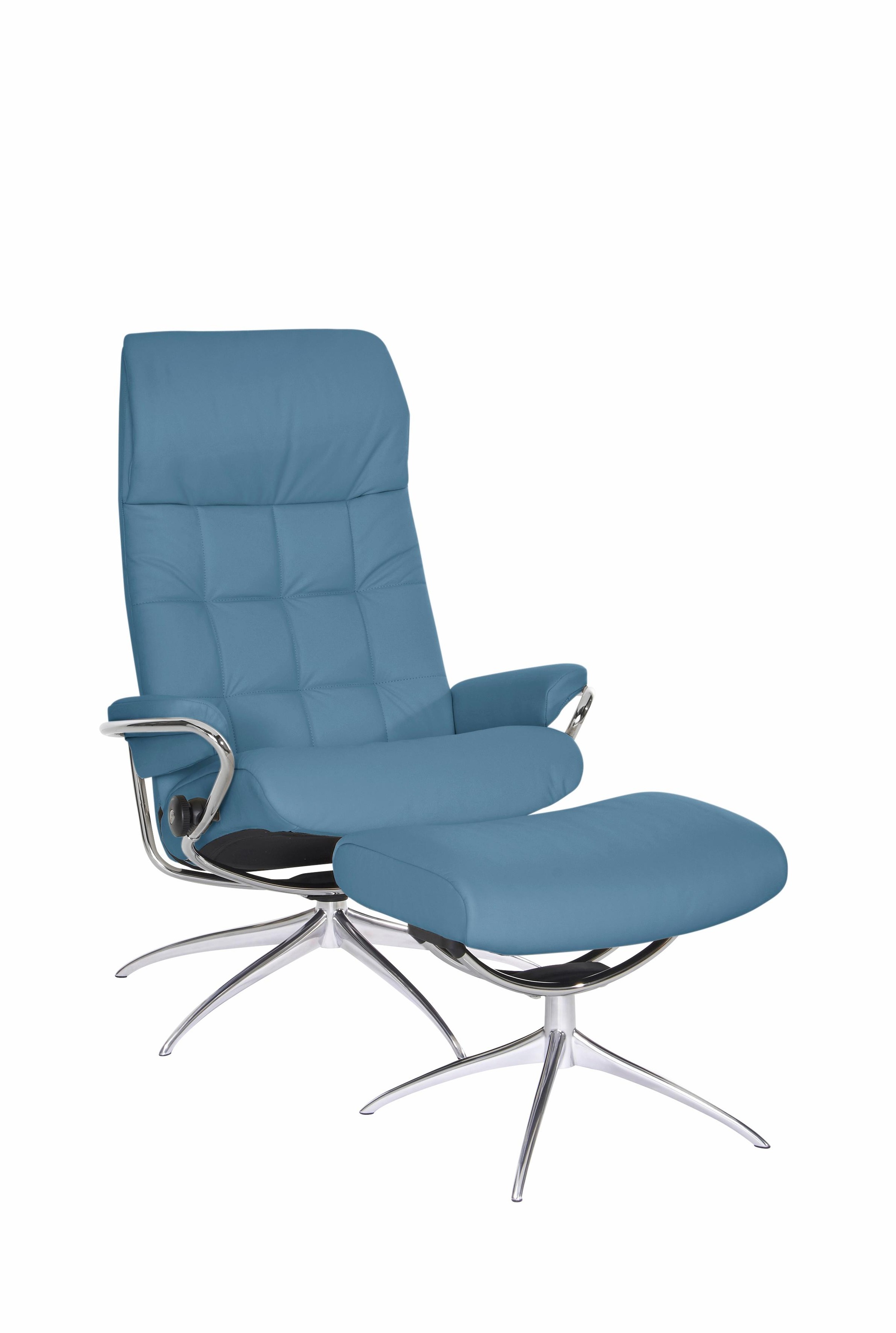 Stressless® Relaxsessel »London«, (Set, Relaxsessel mit Hocker), mit Hocker, High Back, mit Star Base, Gestell Chrom