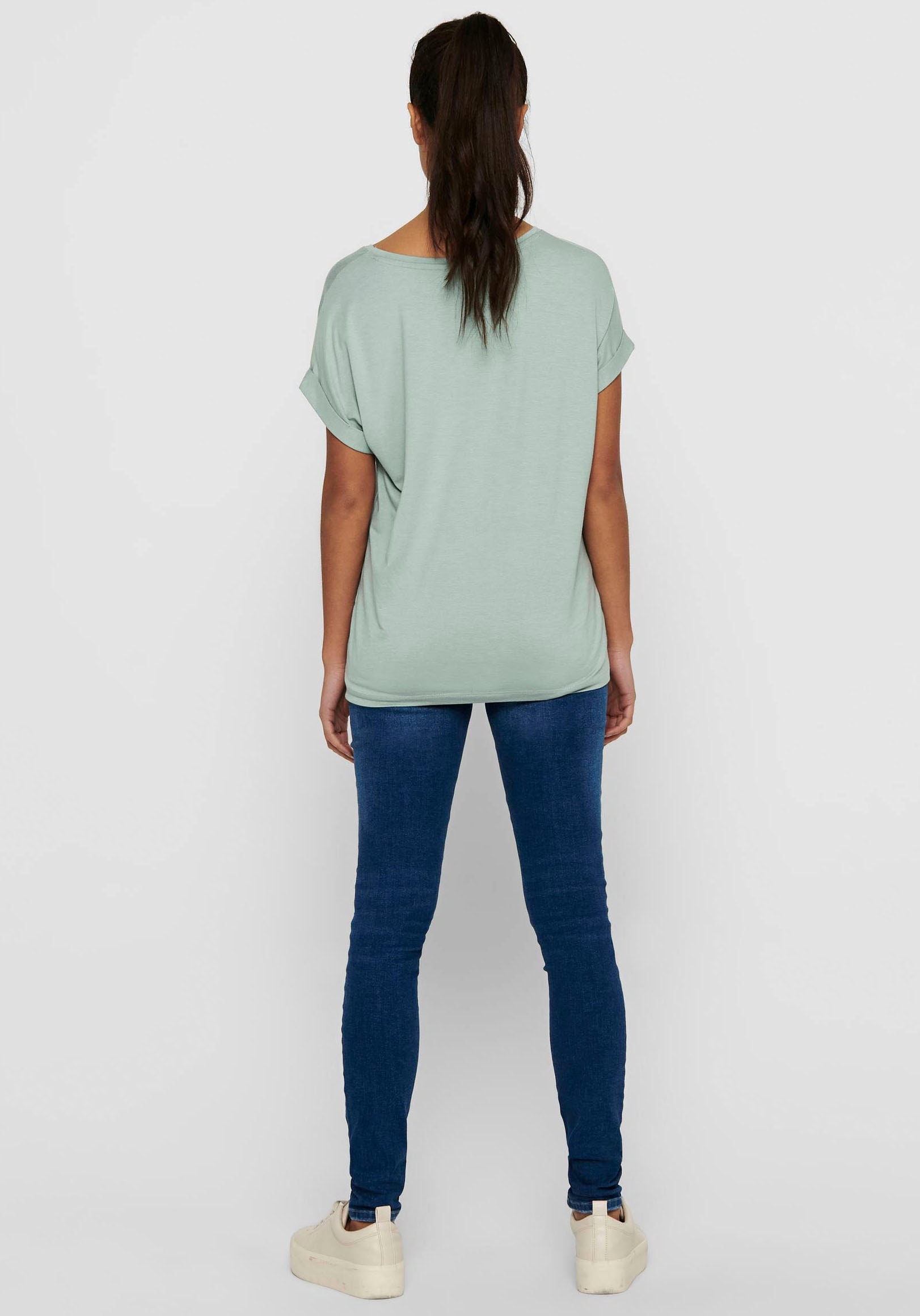 ONLY T-Shirt »ONLMOSTER S/S O-NECK TOP NOOS JRS«, mit Aufschlag am Arm