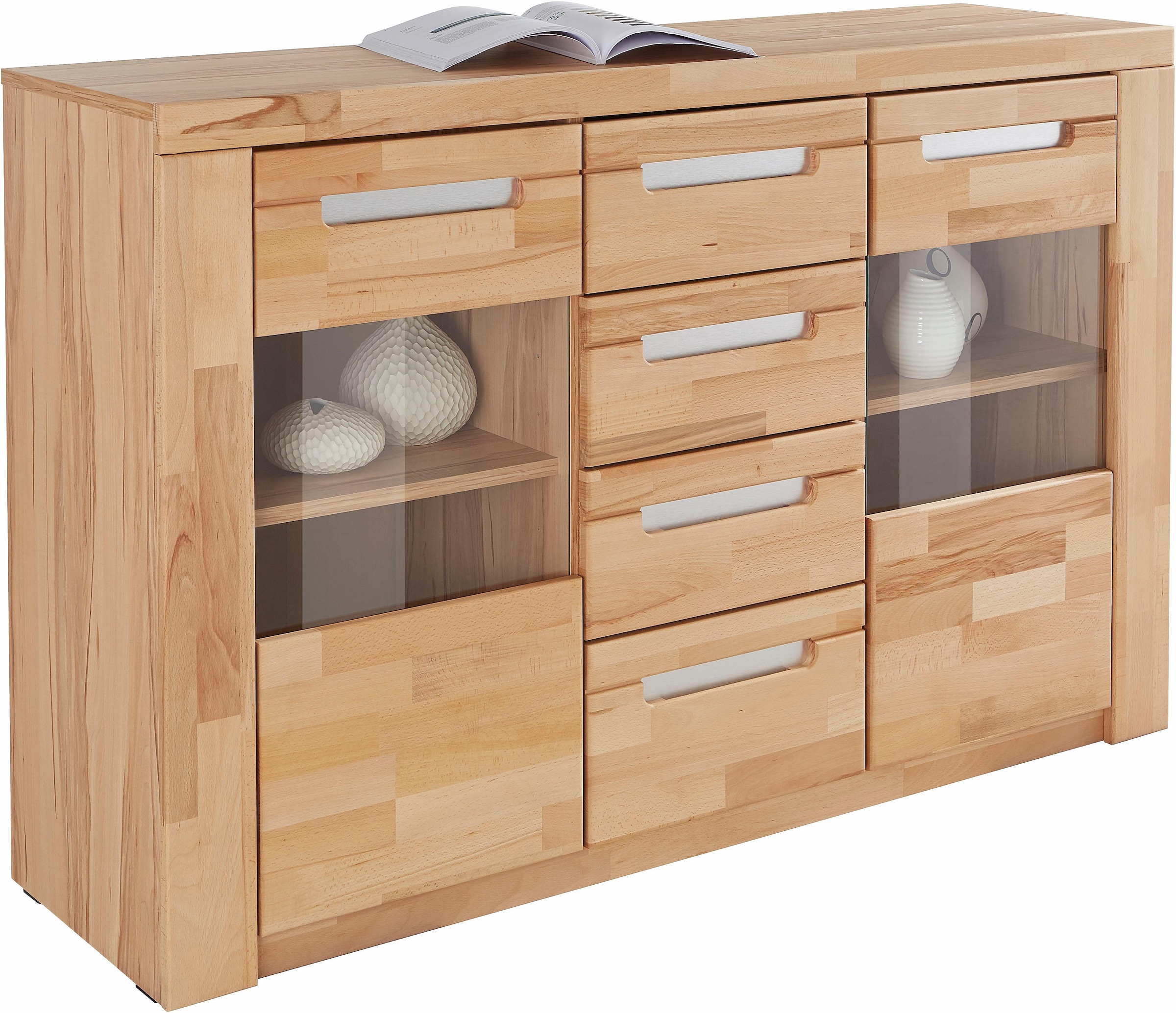 Home affaire Sideboard »Kolding« Breite 140 cm mit 2 Glastüren