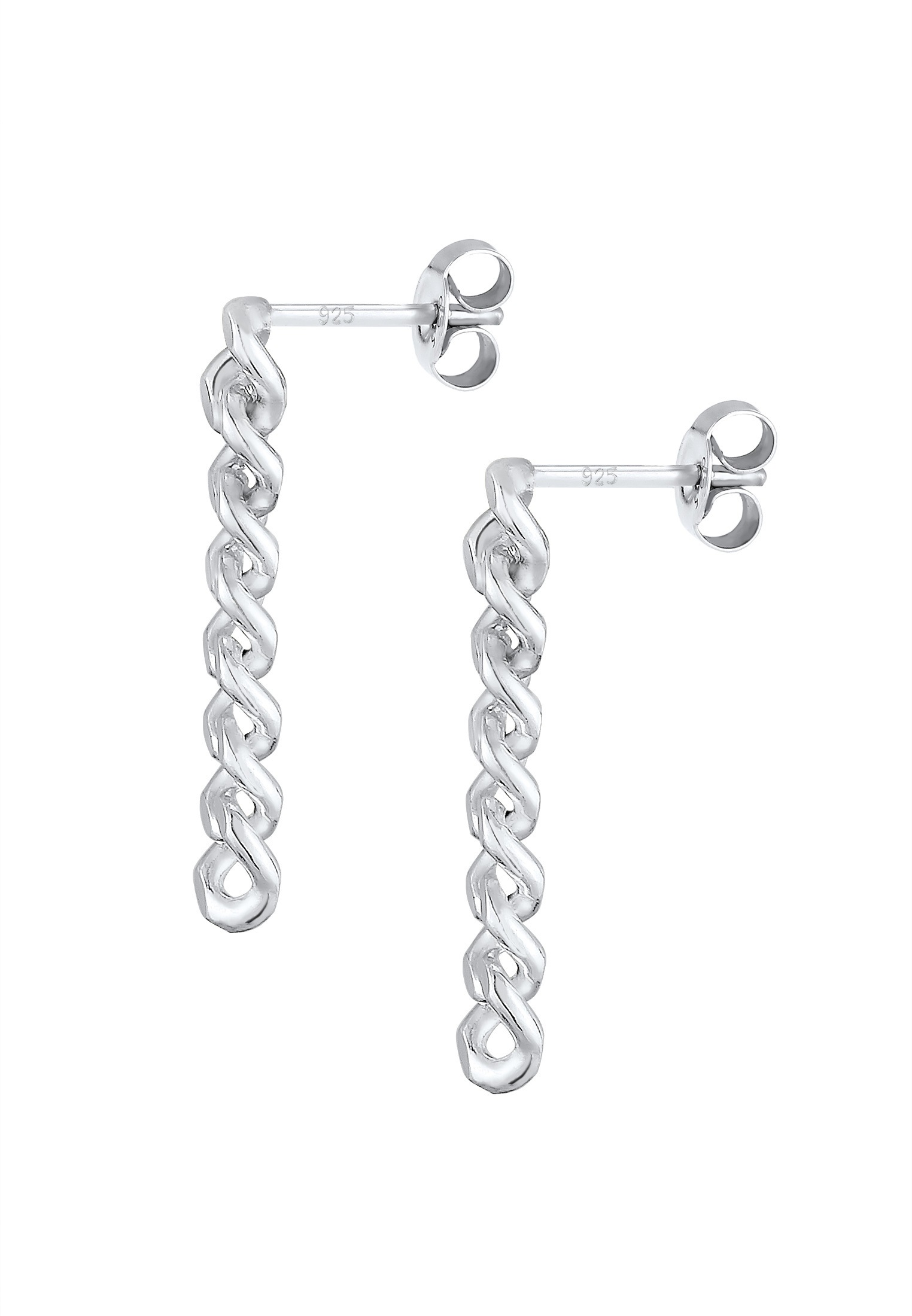 Elli Paar Ohrstecker »Ohrringe Hänger Panzerkette Trend Blogger Cool 925 Silber«