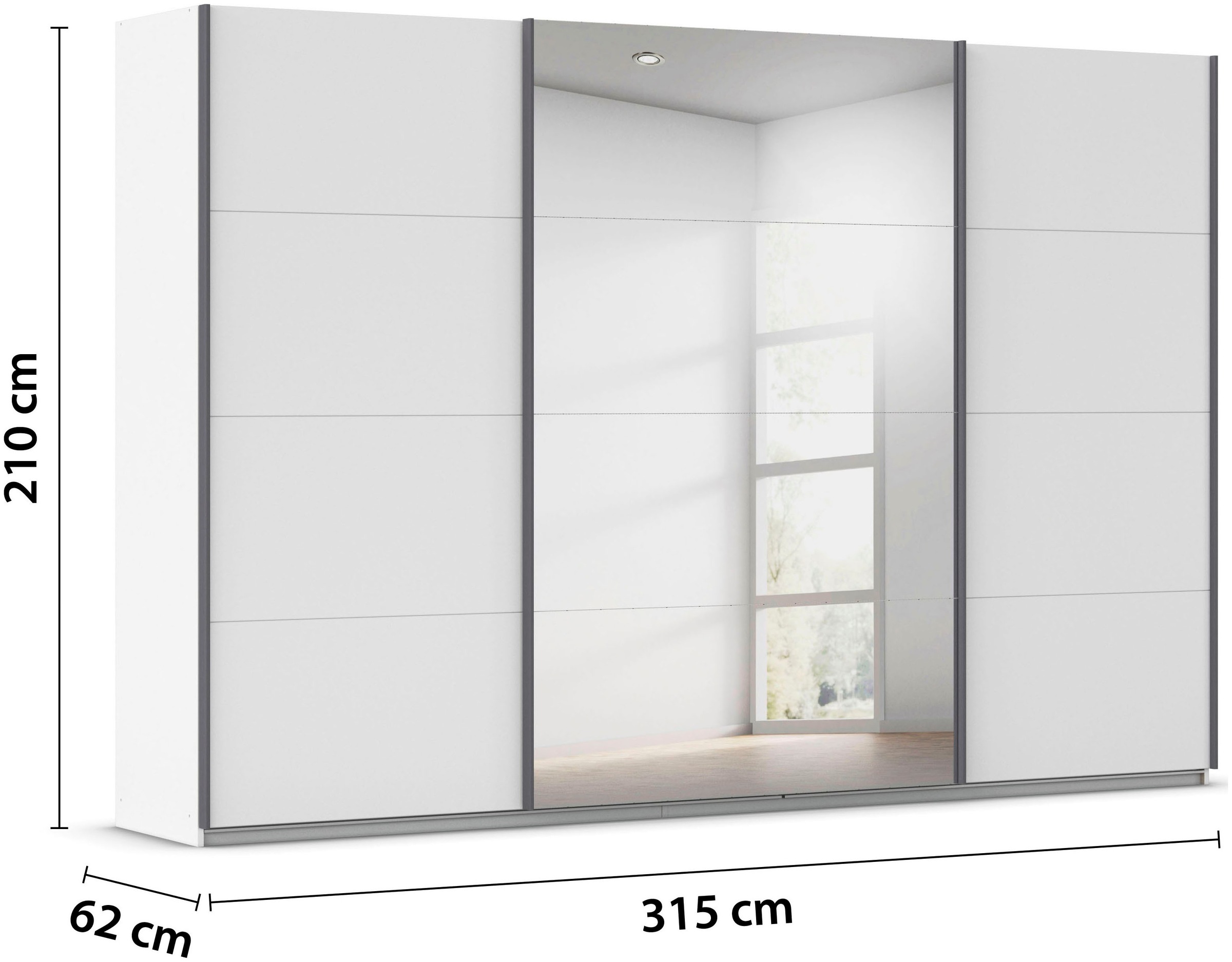 rauch Schwebetürenschrank »Kleiderschrank Schrank OTTO´S CHOICE Garderobe AGORDO«, (in zwei Griff-Farben), Top Innenausstattung, in 4 Breiten und 2 Höhen MADE IN GERMANY