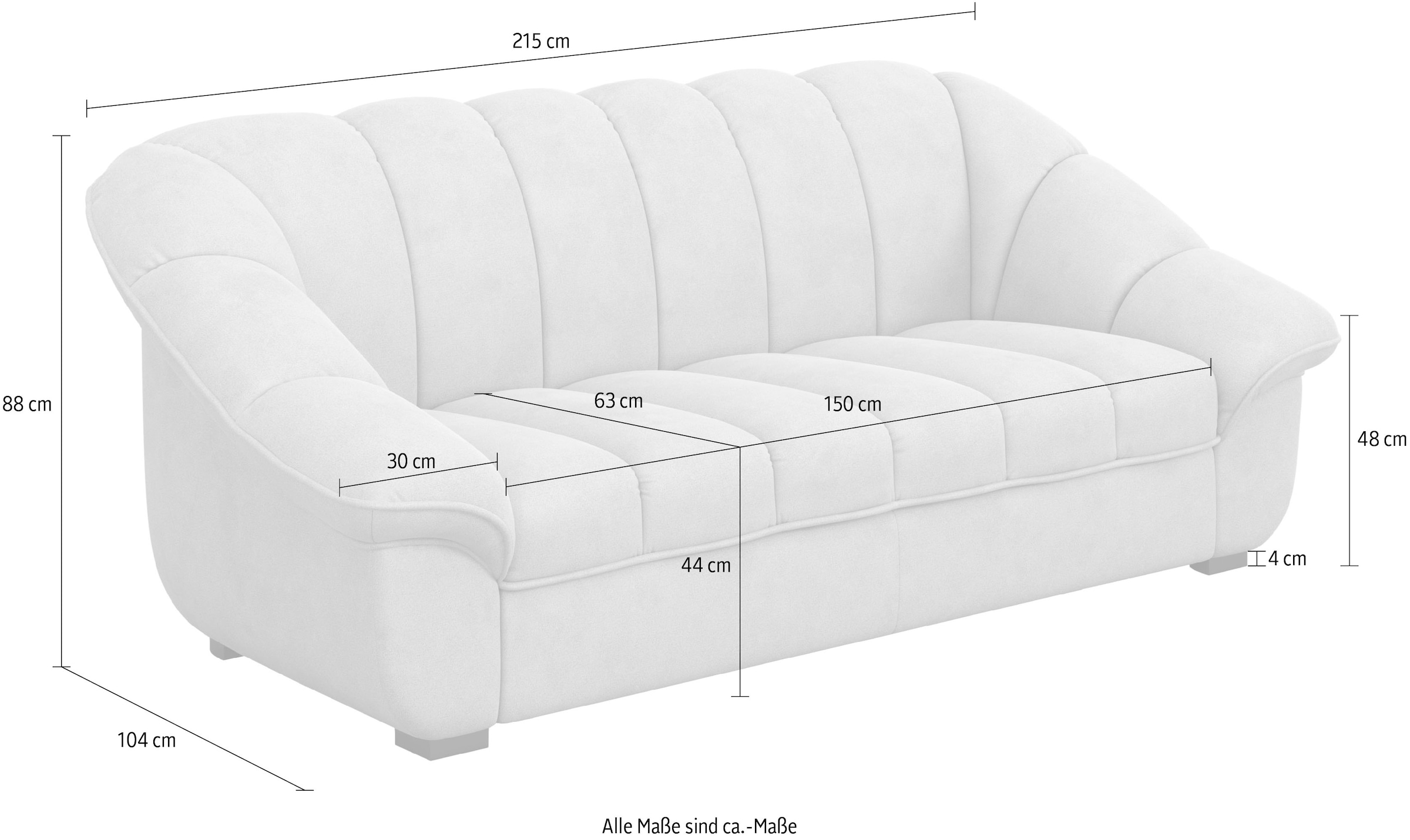 COTTA 3-Sitzer »Mado, Breite 215 cm« verschiedene Sofas individuell kombinierbar