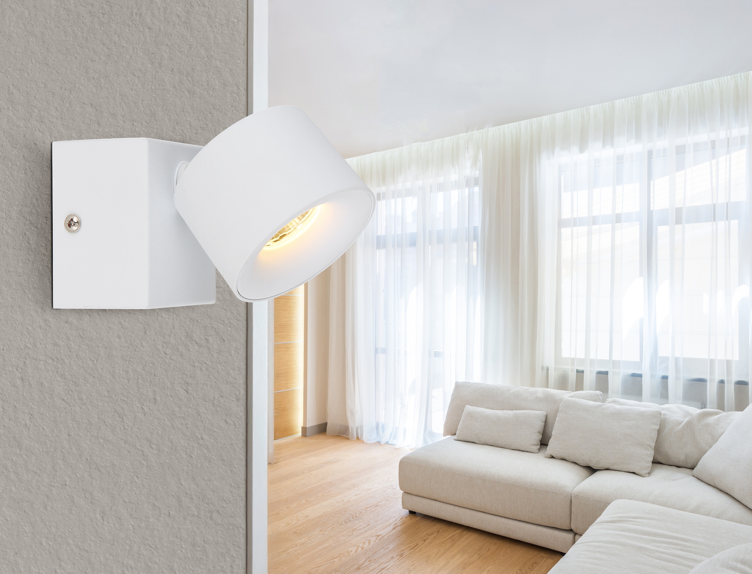 GLOBO LIGHTING LED Wandstrahler »RAE« LED-Modul 1 Stk. Warmweiß Wandspot, Flur, Wohnzimmer, Arbeitszimmer