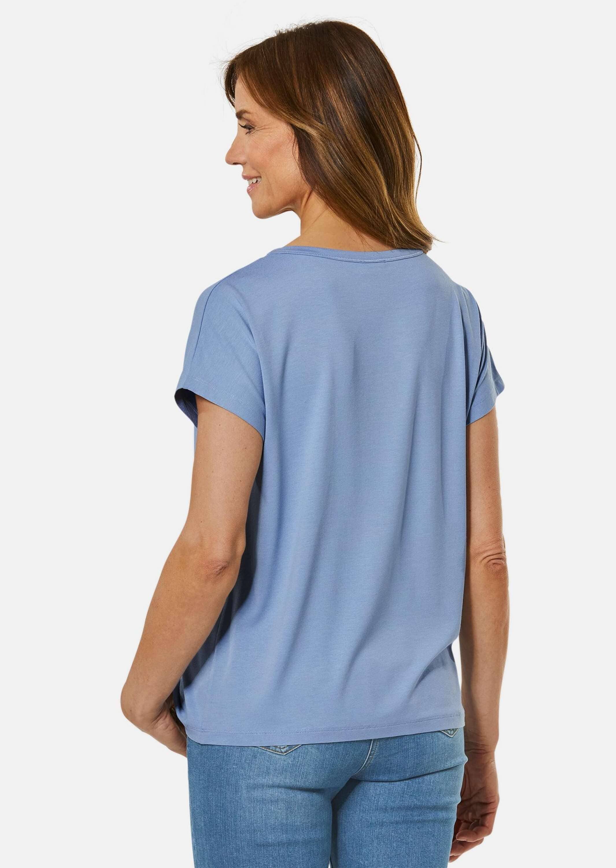GOLDNER Langarm-Poloshirt »Bequemes Rundhalsshirt aus glänzender Qualität«