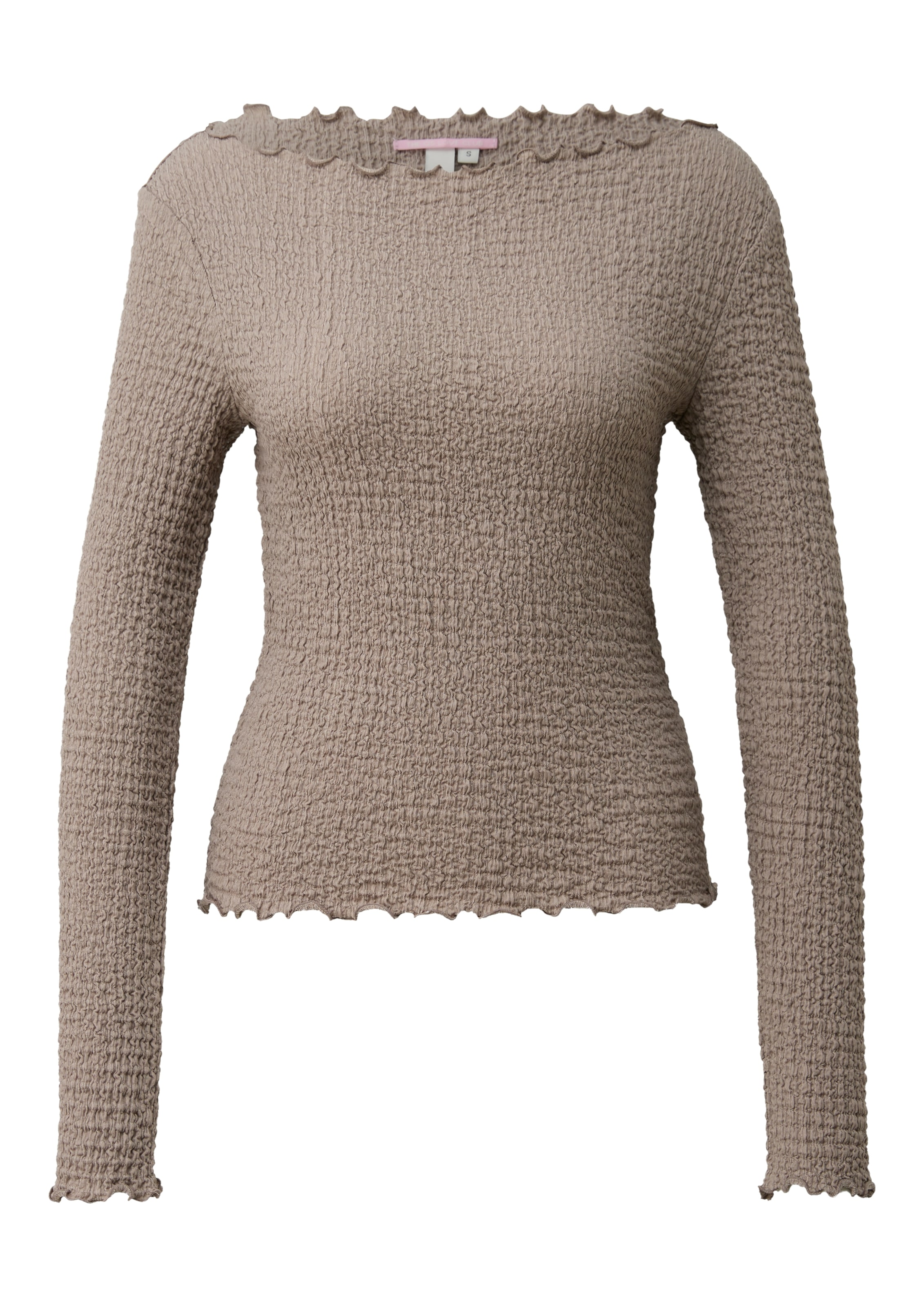 QS Langarmshirt mit gewellten Abschlüssen