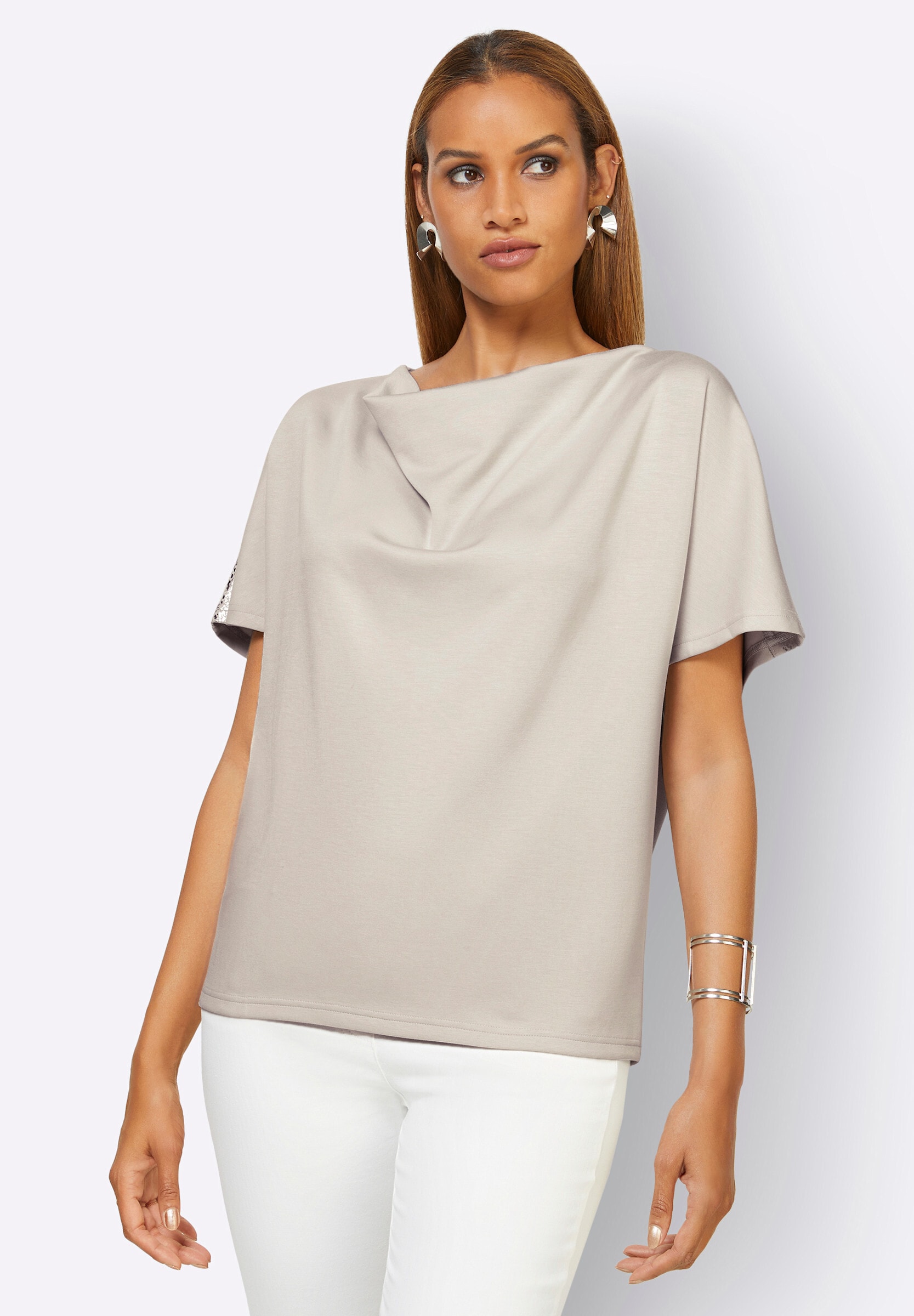 creation L Sweatshirt »Sweatshirt Wasserfallshirt mit überschnittenen Schultern«
