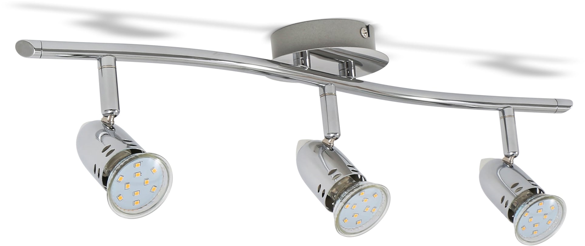 B.K.Licht LED Deckenleuchte, 3 flammig-flammig, LED Design Deckenlampe Spot-Strahler GU10 modern chrom inkl. 3W 250lm
